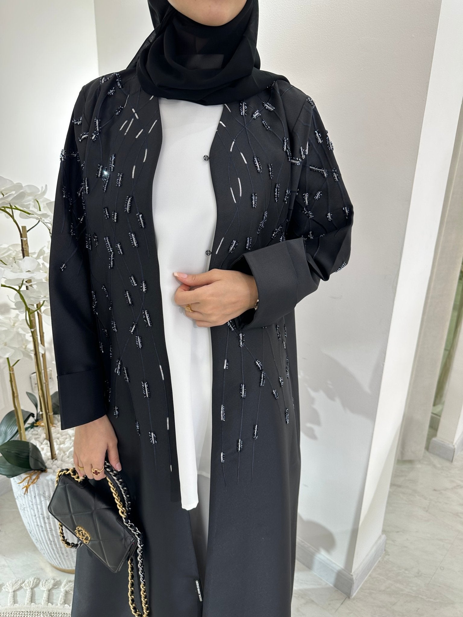 C Black Summer Eid Abaya 08