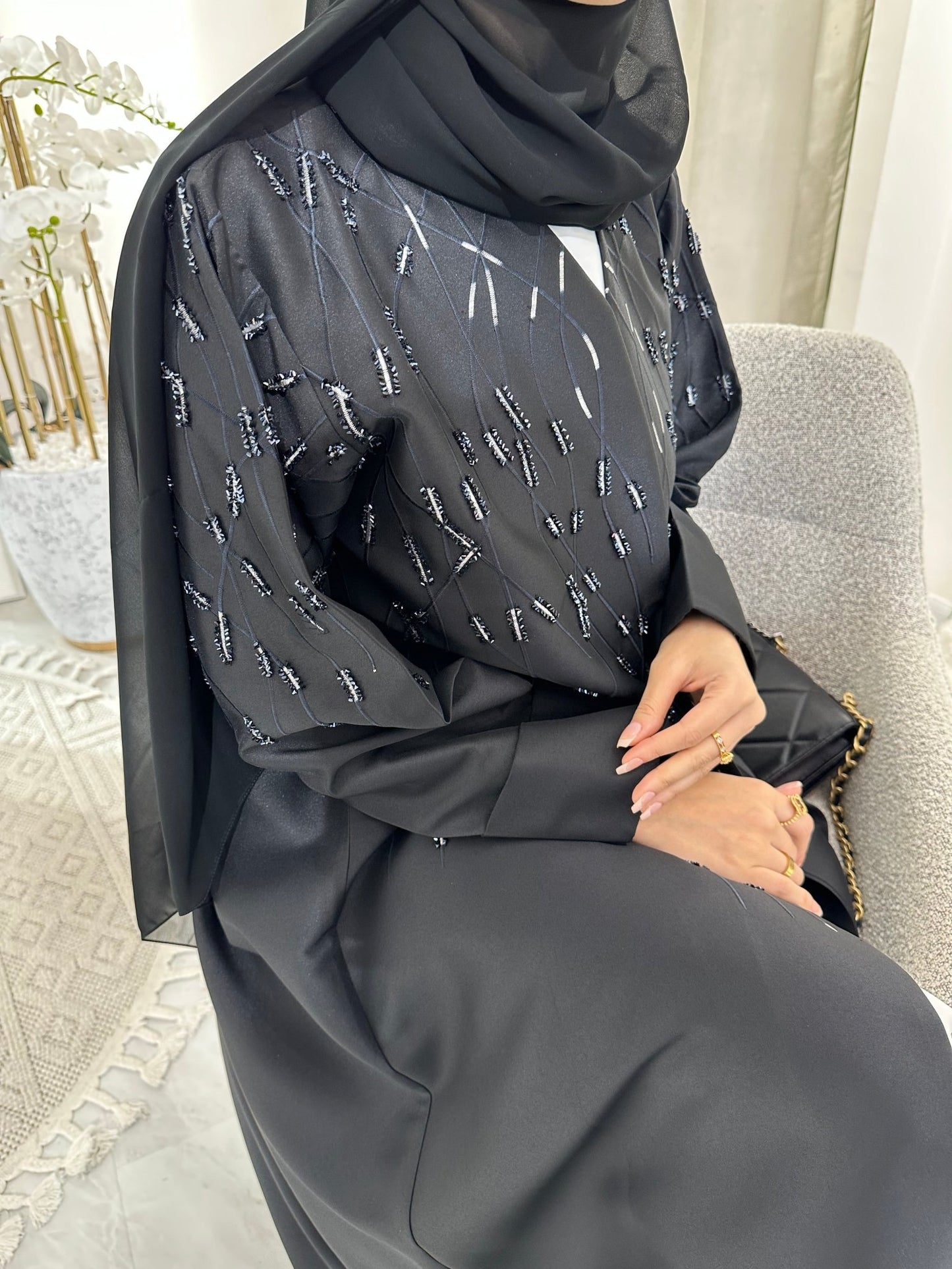 C Black Summer Eid Abaya 08