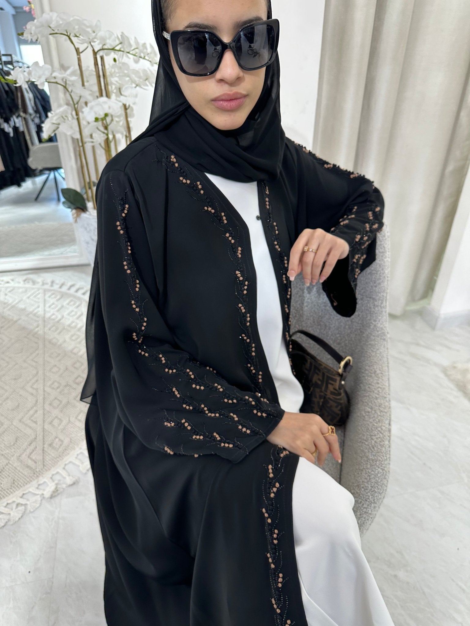 C Black Summer Eid Abaya 09