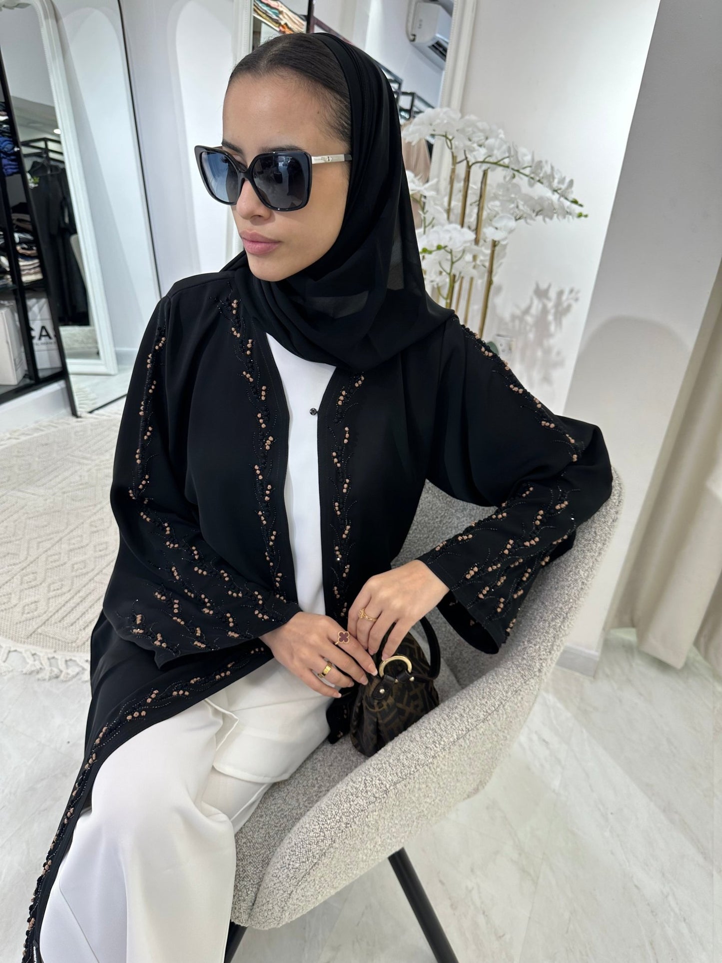 C Black Summer Eid Abaya 09