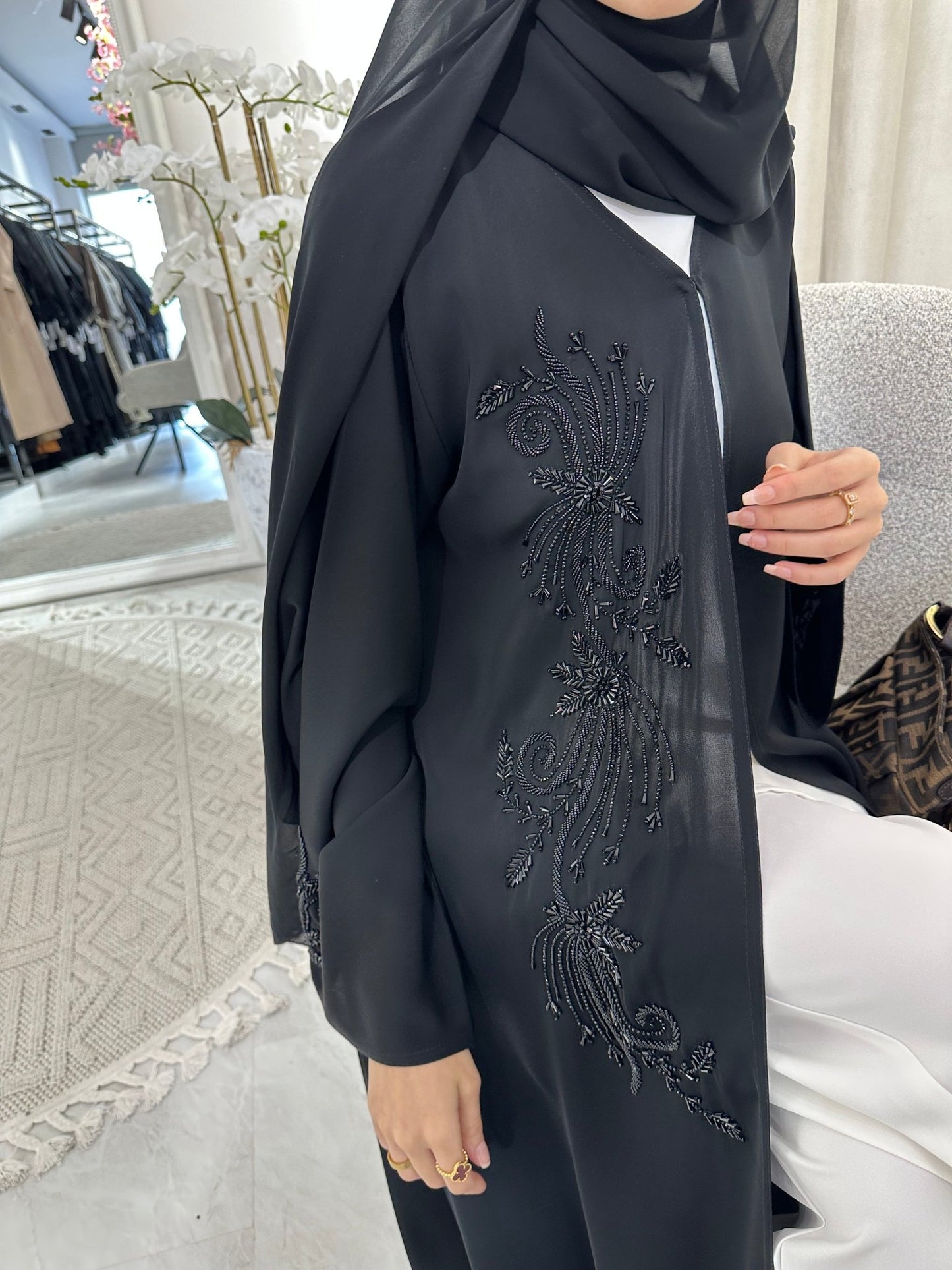 C Black Summer Eid Abaya 10