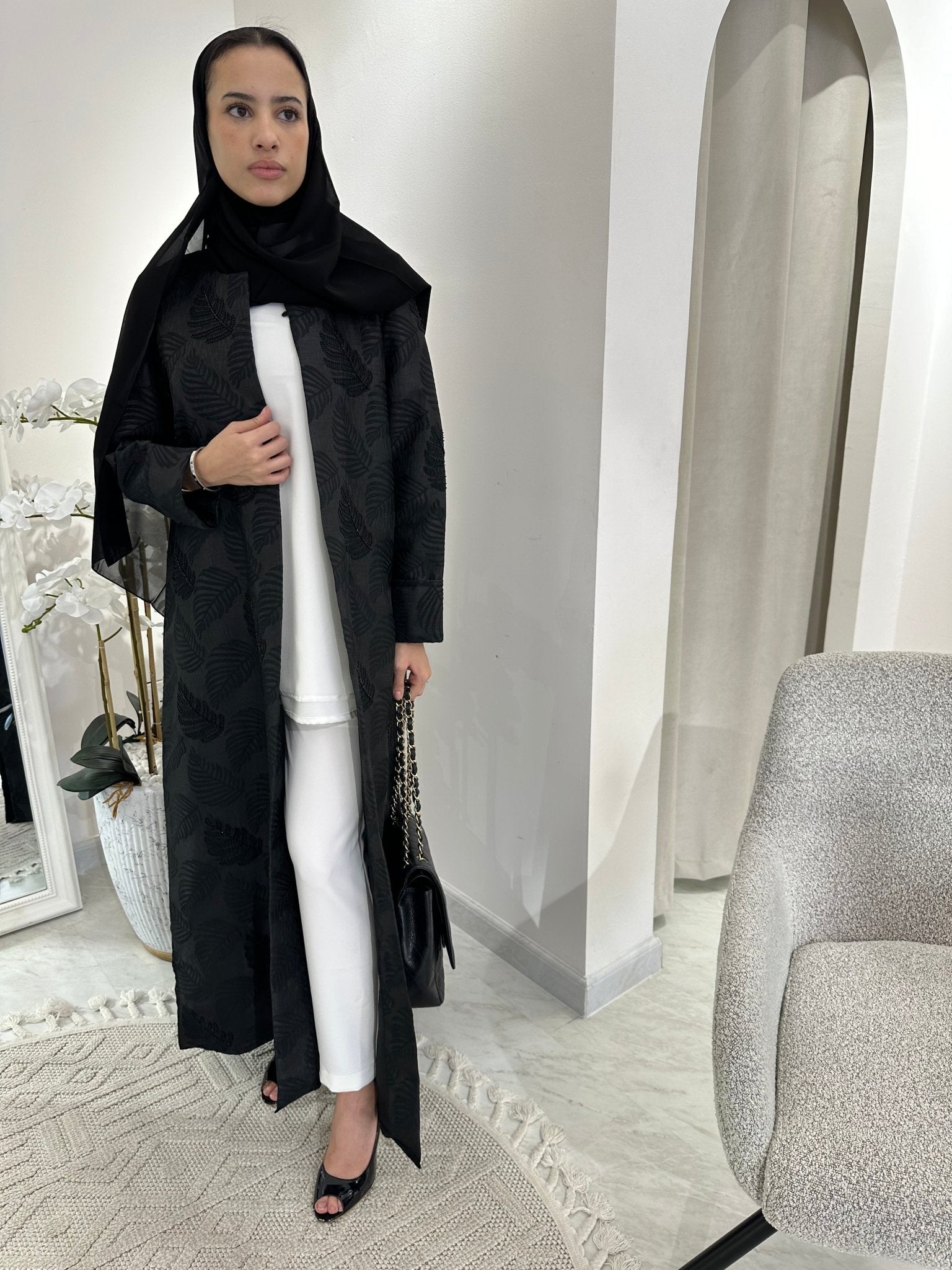 C Black Summer Eid Abaya 15