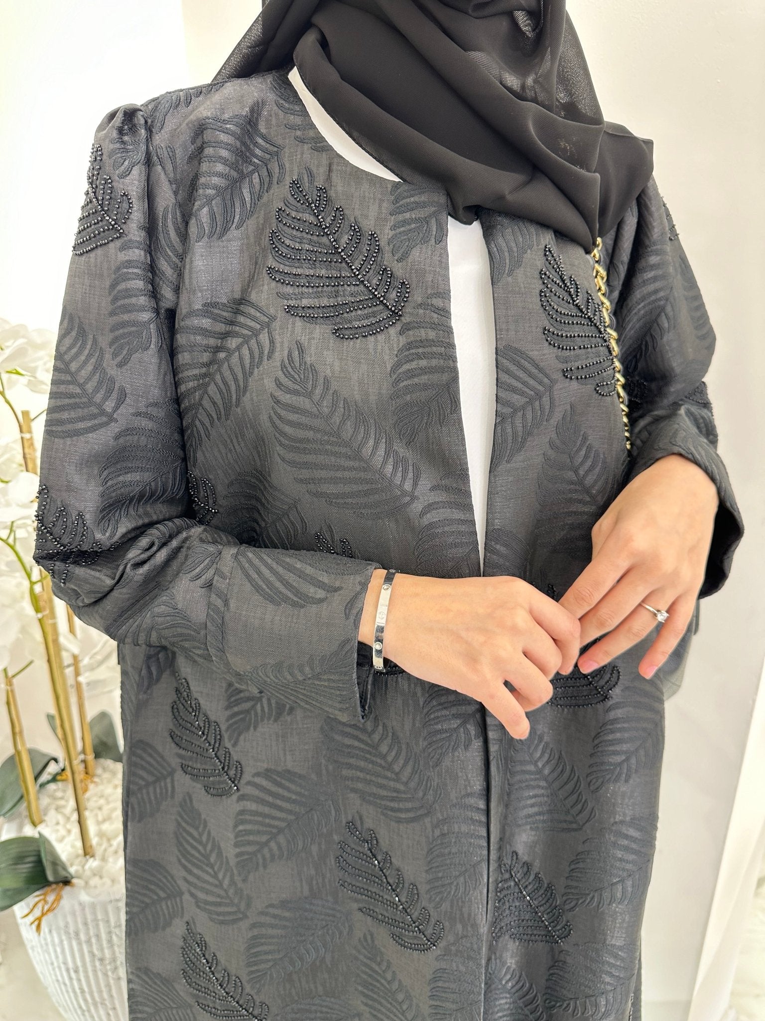 C Black Summer Eid Abaya 15