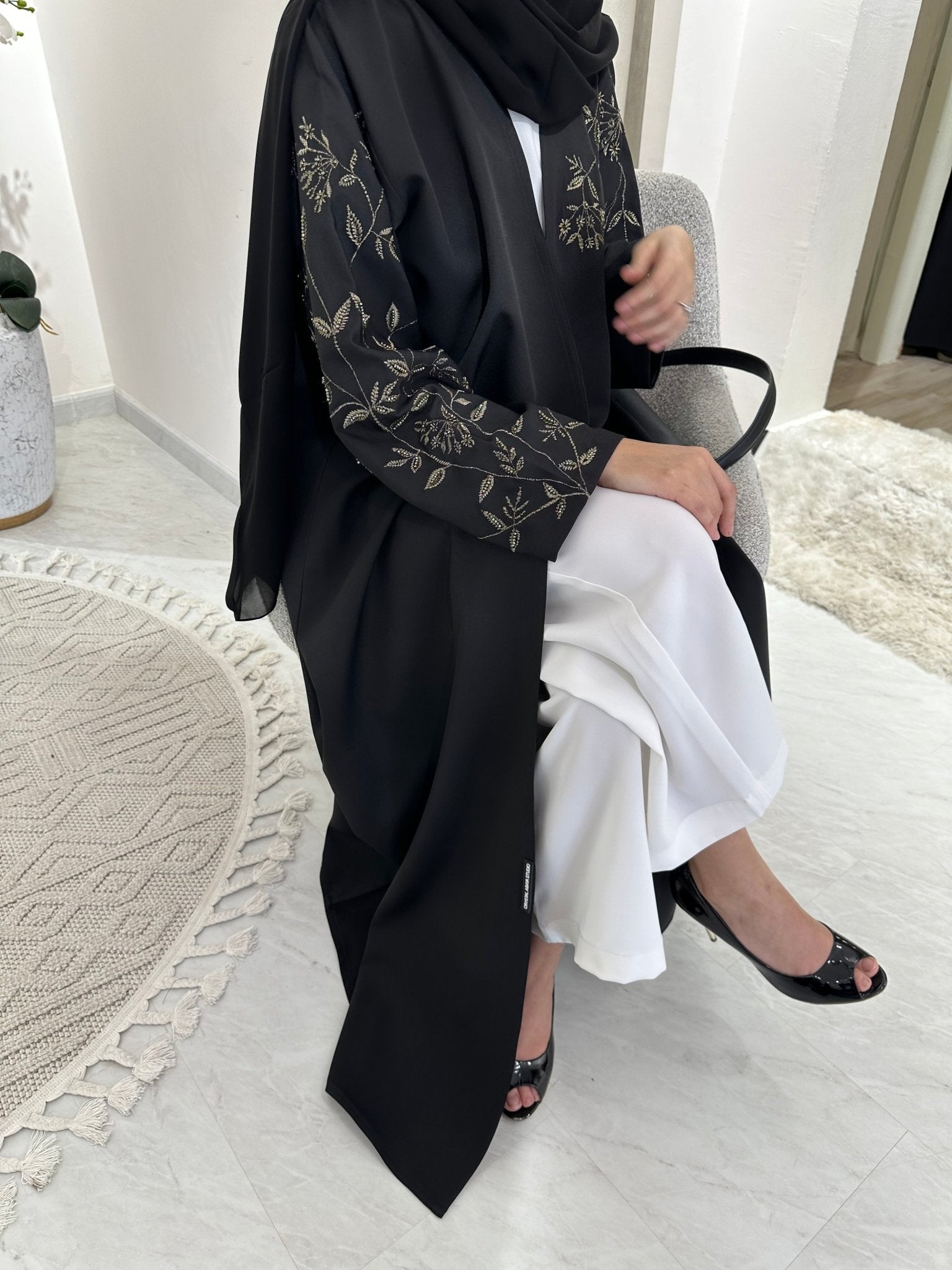 C Black Summer Eid Abaya 16