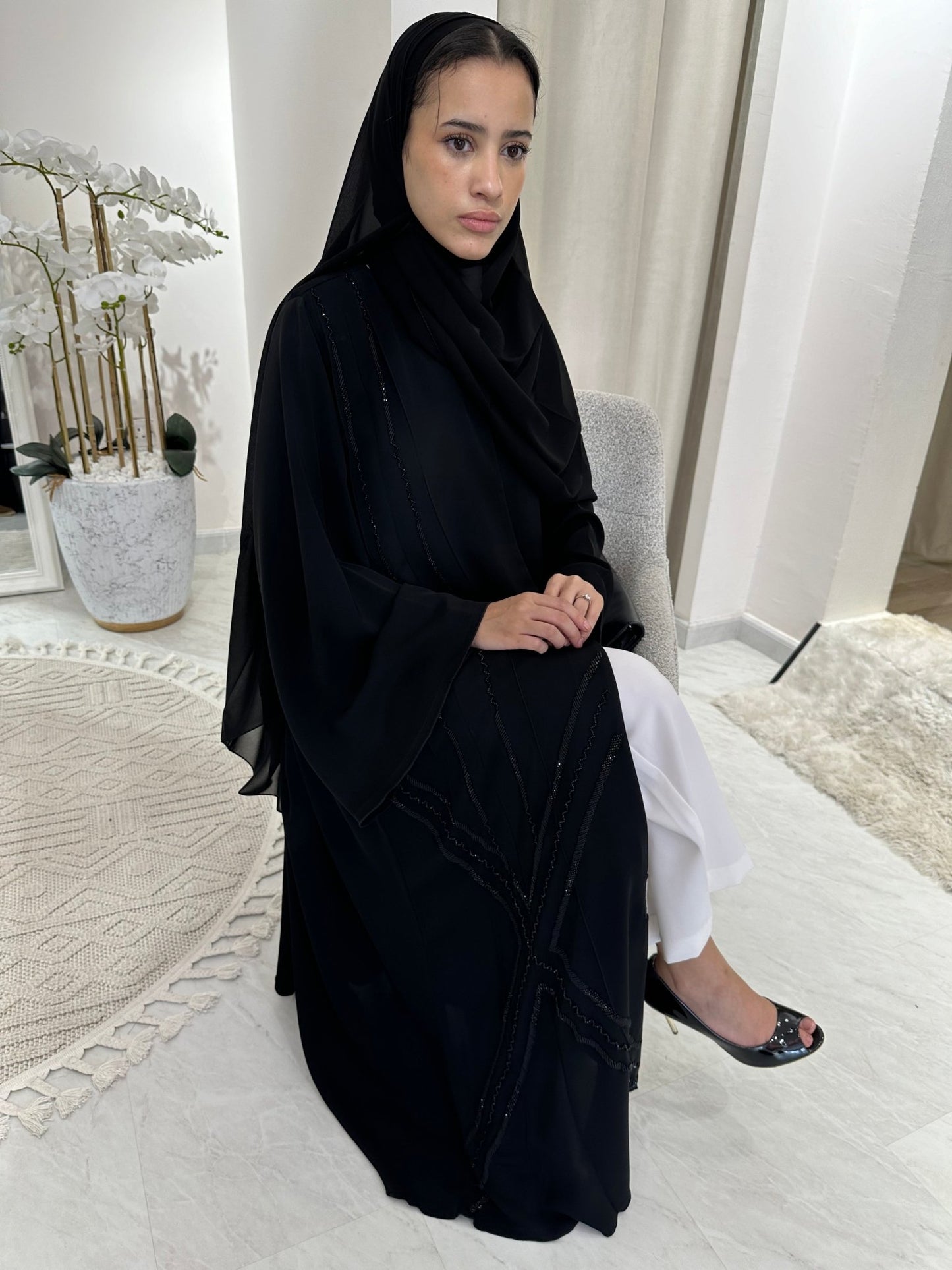 C Black Summer Eid Abaya 18