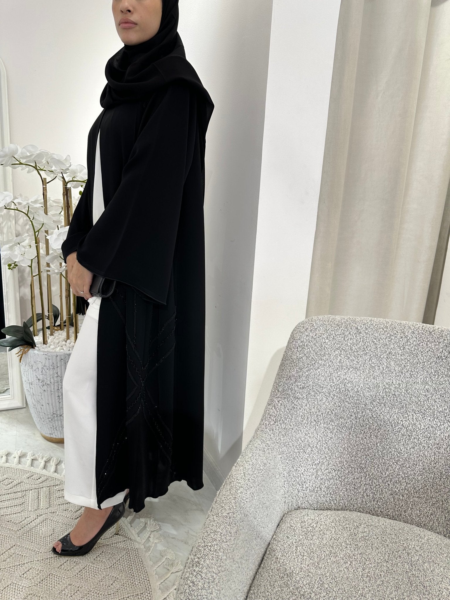 C Black Summer Eid Abaya 18