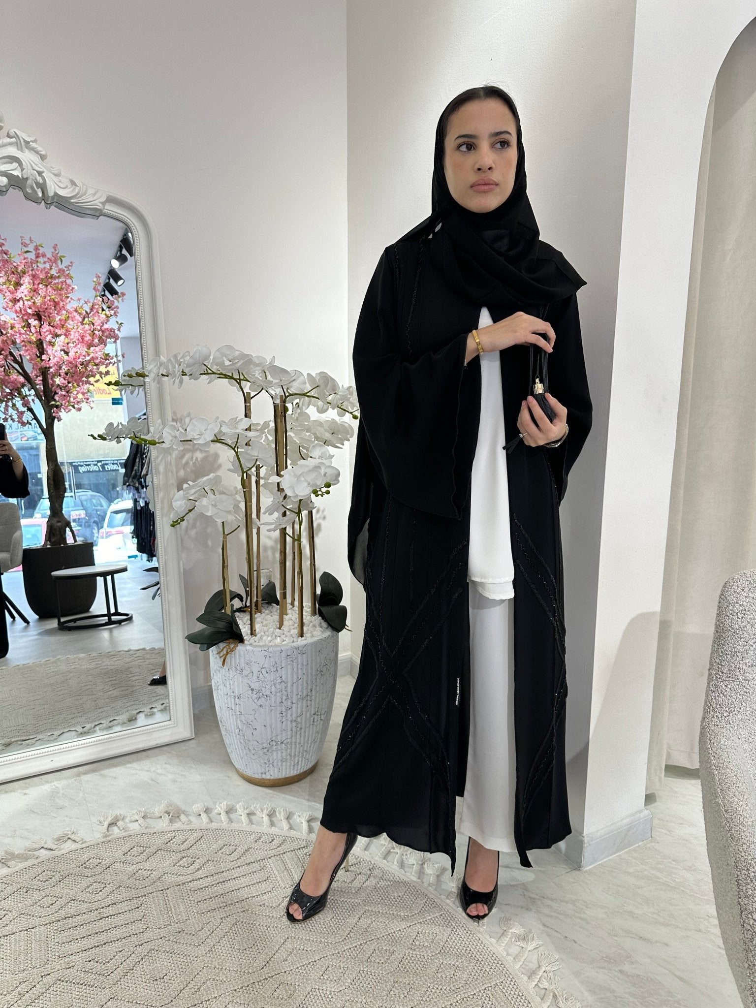 C Black Summer Eid Abaya 18