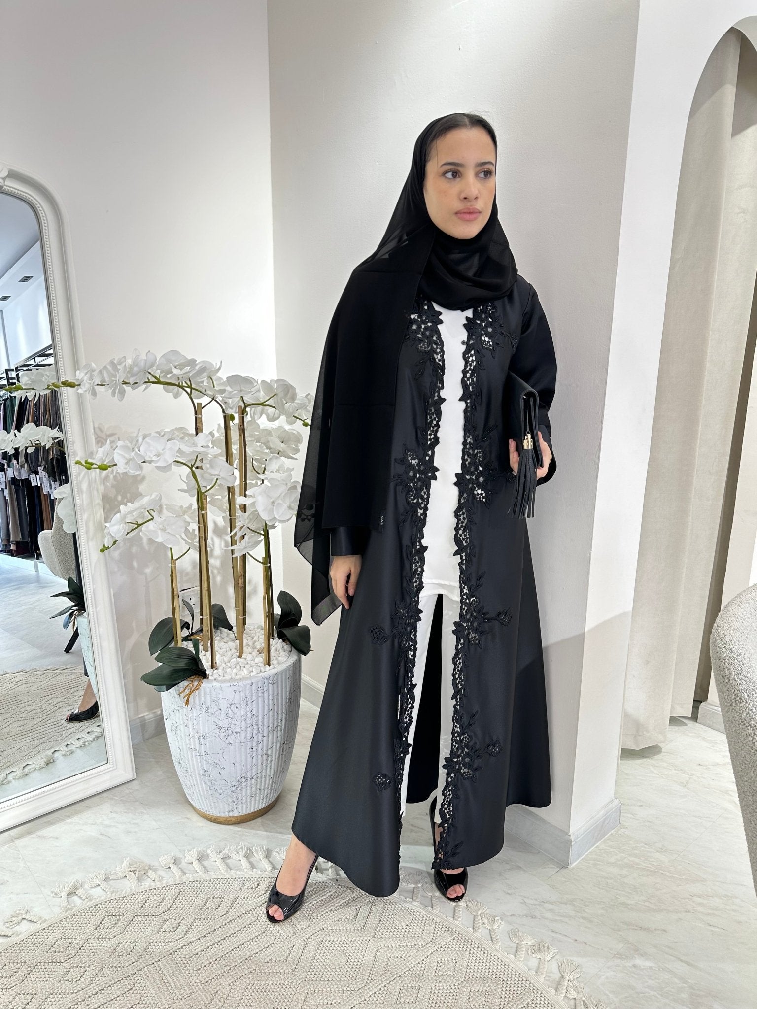 C Black Summer Eid Abaya 19