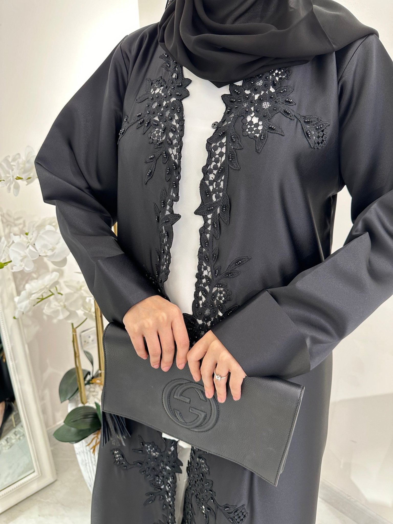 C Black Summer Eid Abaya 19