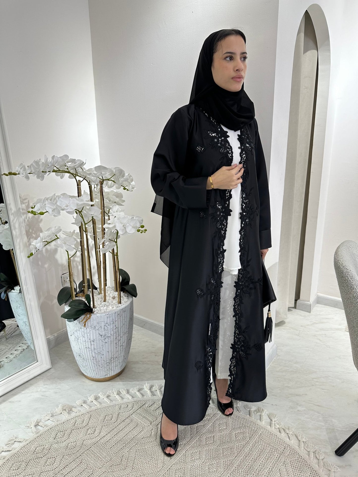 C Black Summer Eid Abaya 19