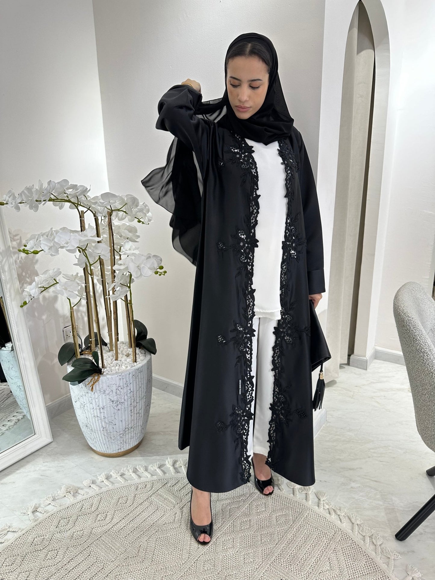 C Black Summer Eid Abaya 19