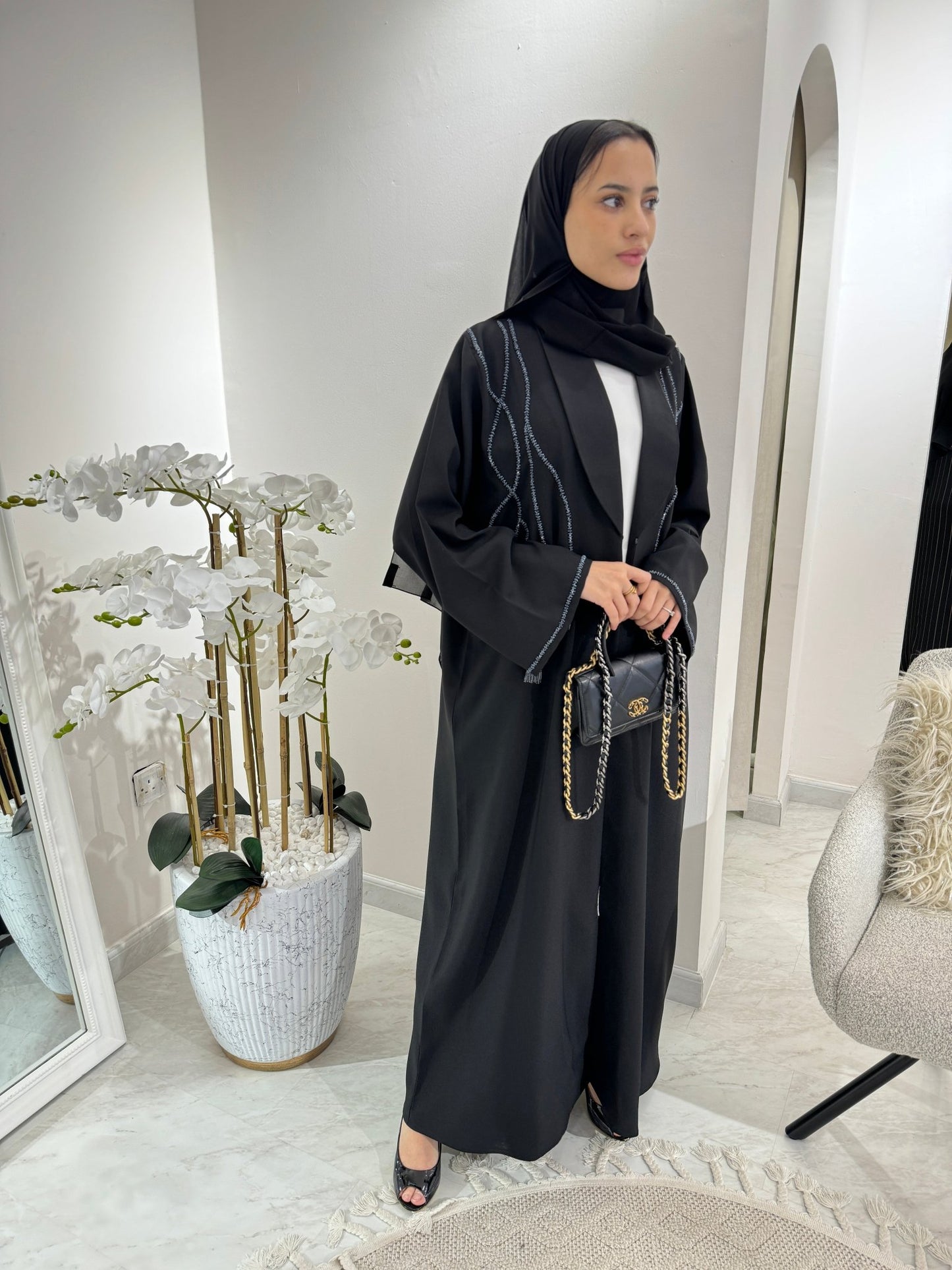 C Black Summer Eid Abaya 20