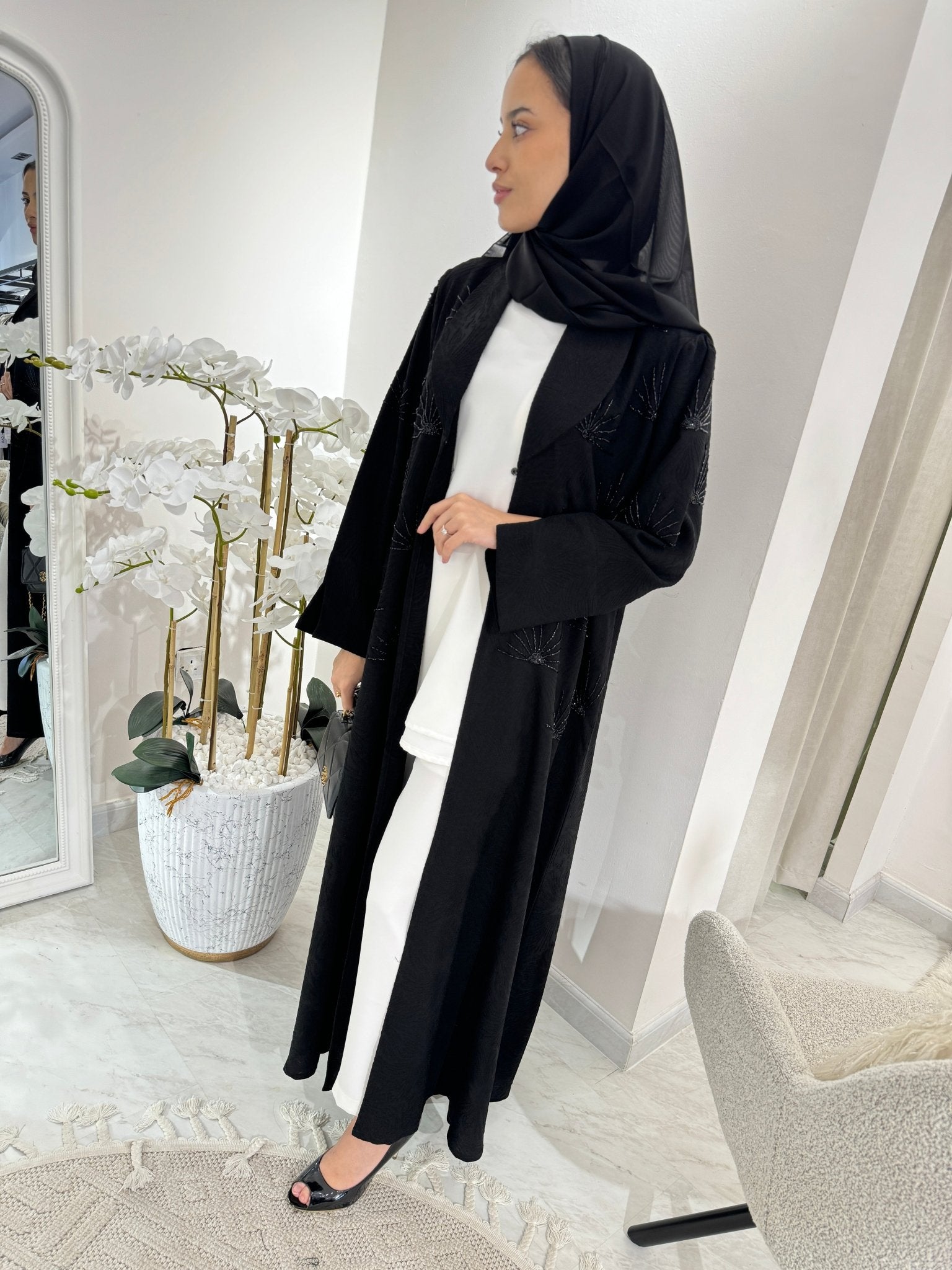 C Black Summer Eid Abaya 22