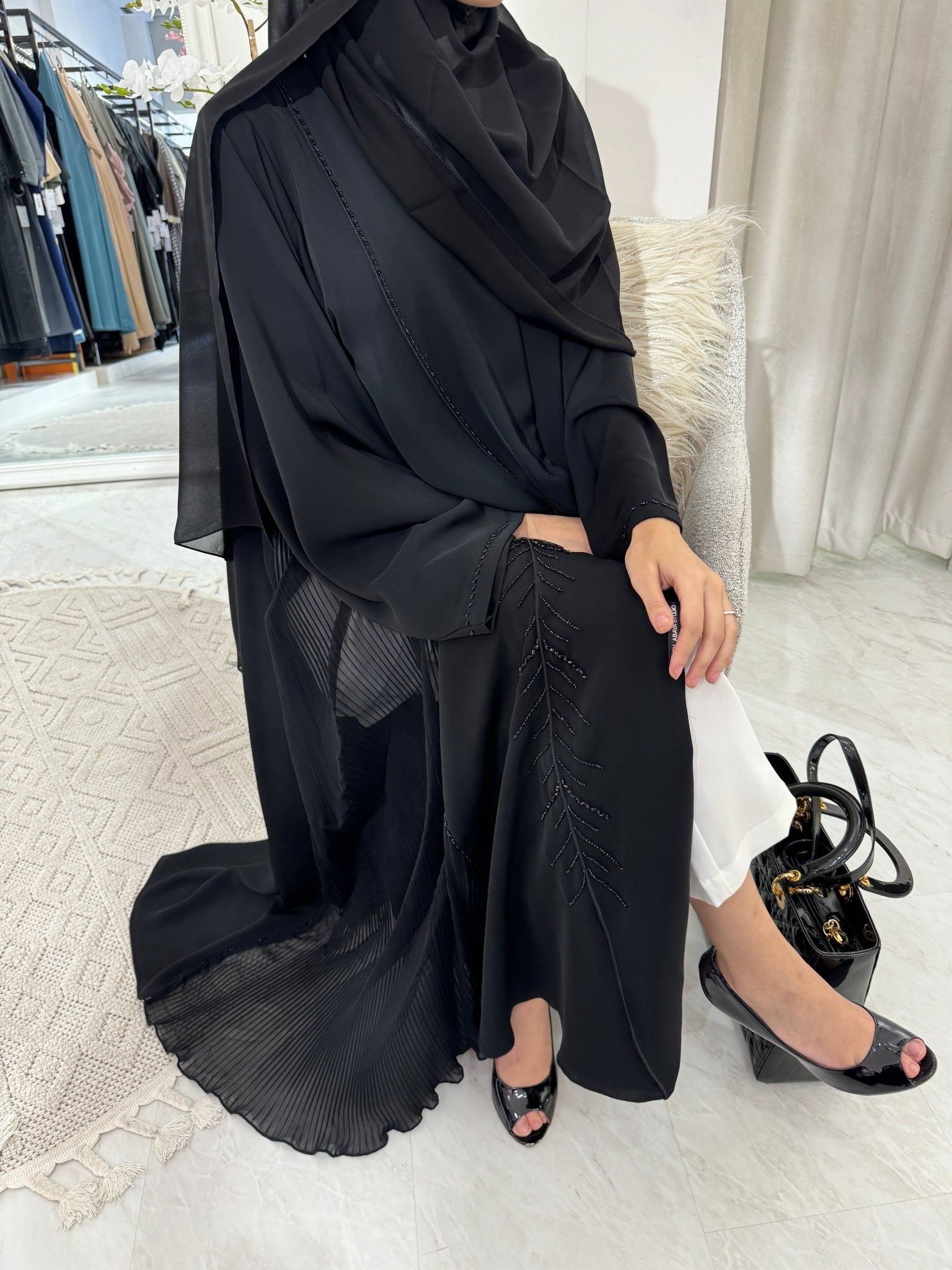 C Black Summer Eid Abaya 23