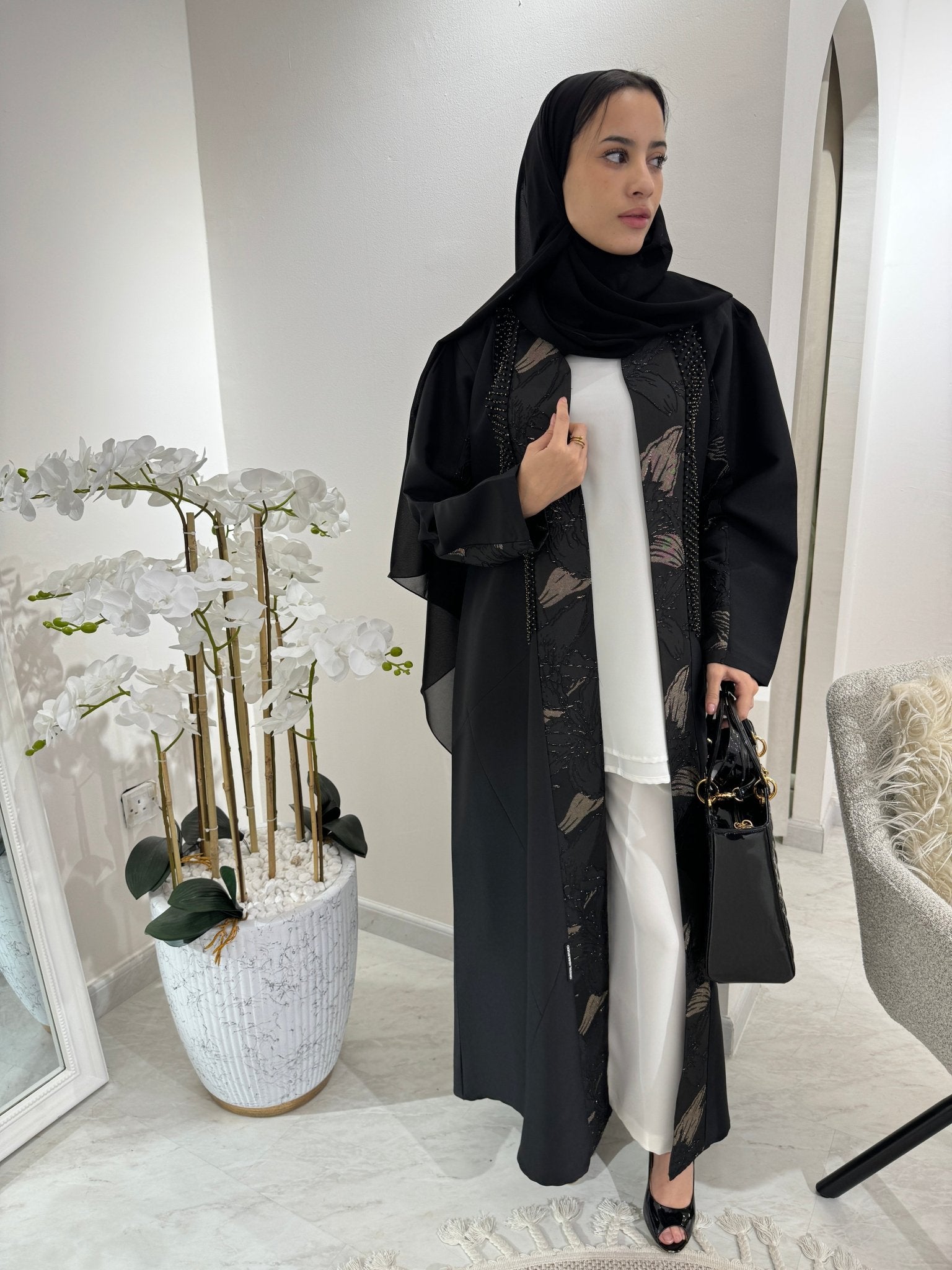 C Black Summer Eid Abaya 25