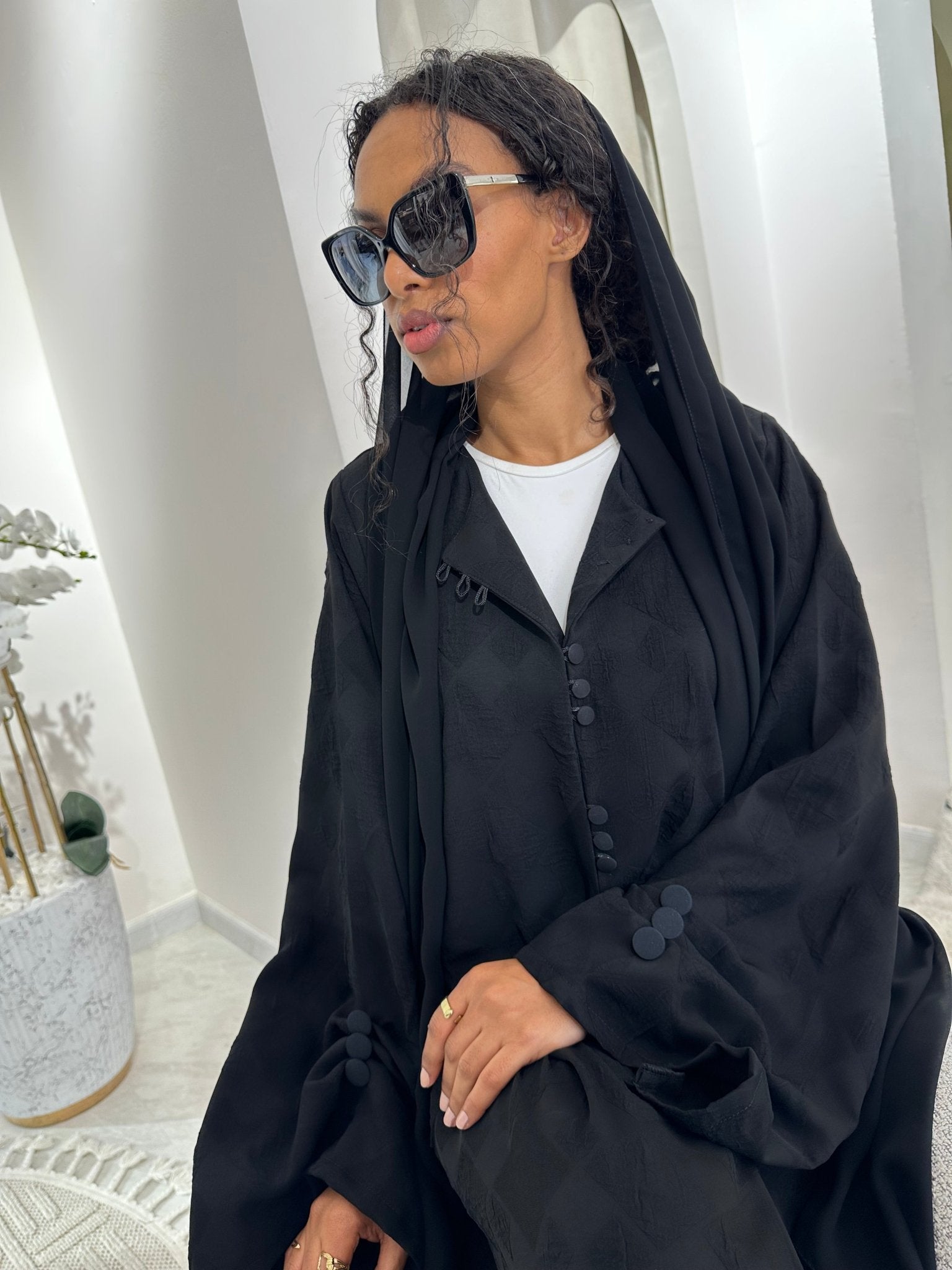 C Black Summer Work Abaya 11