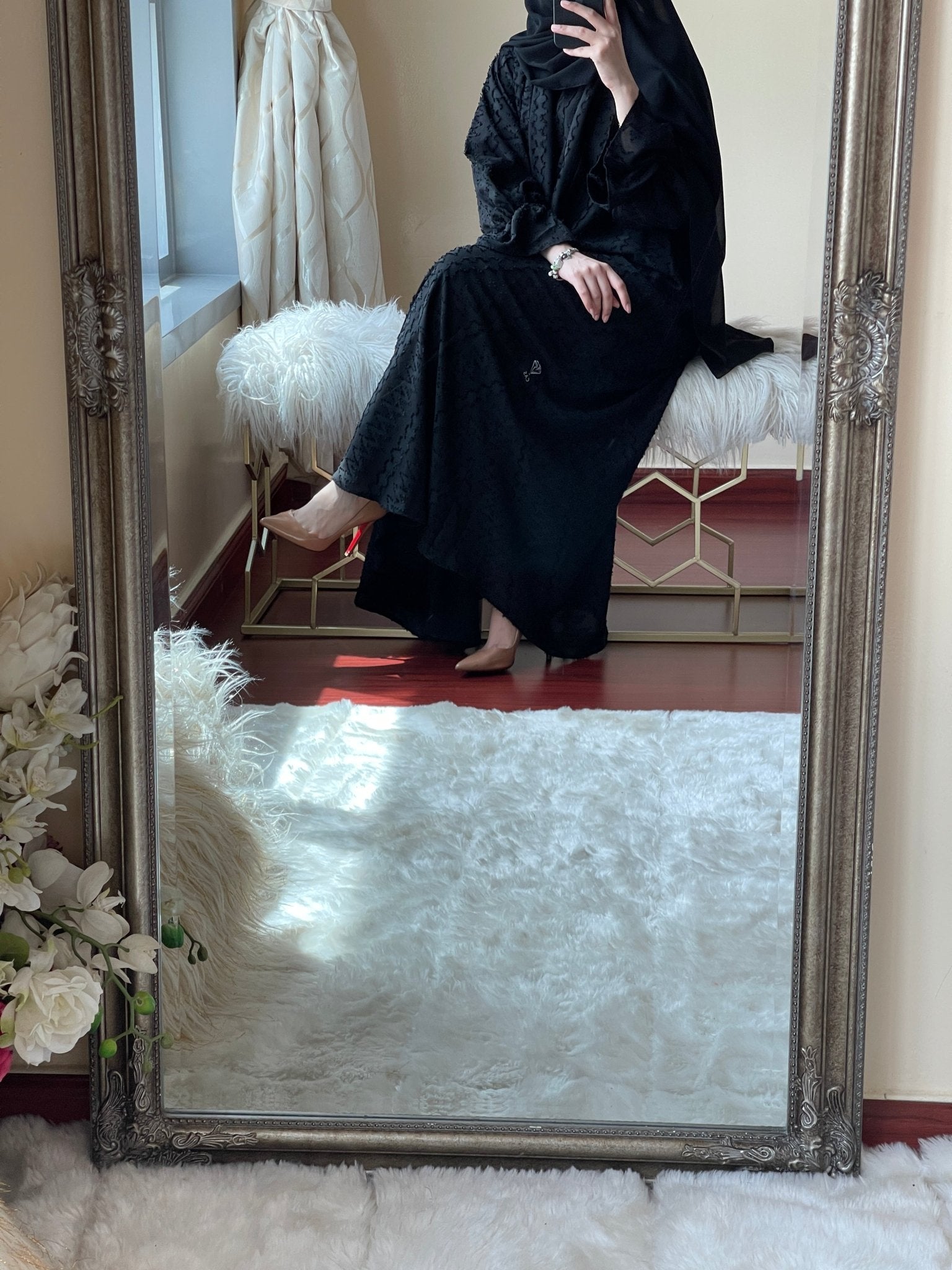 C - Black - Work - Abaya - Set - 03