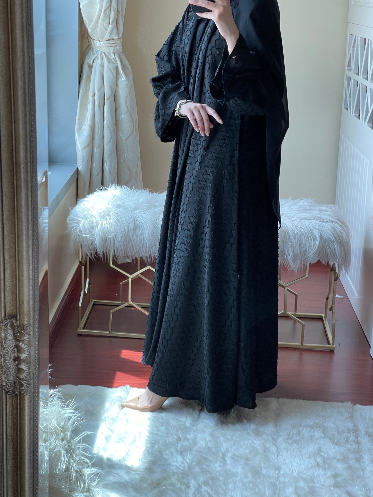 C - Black - Work - Abaya - Set - 03
