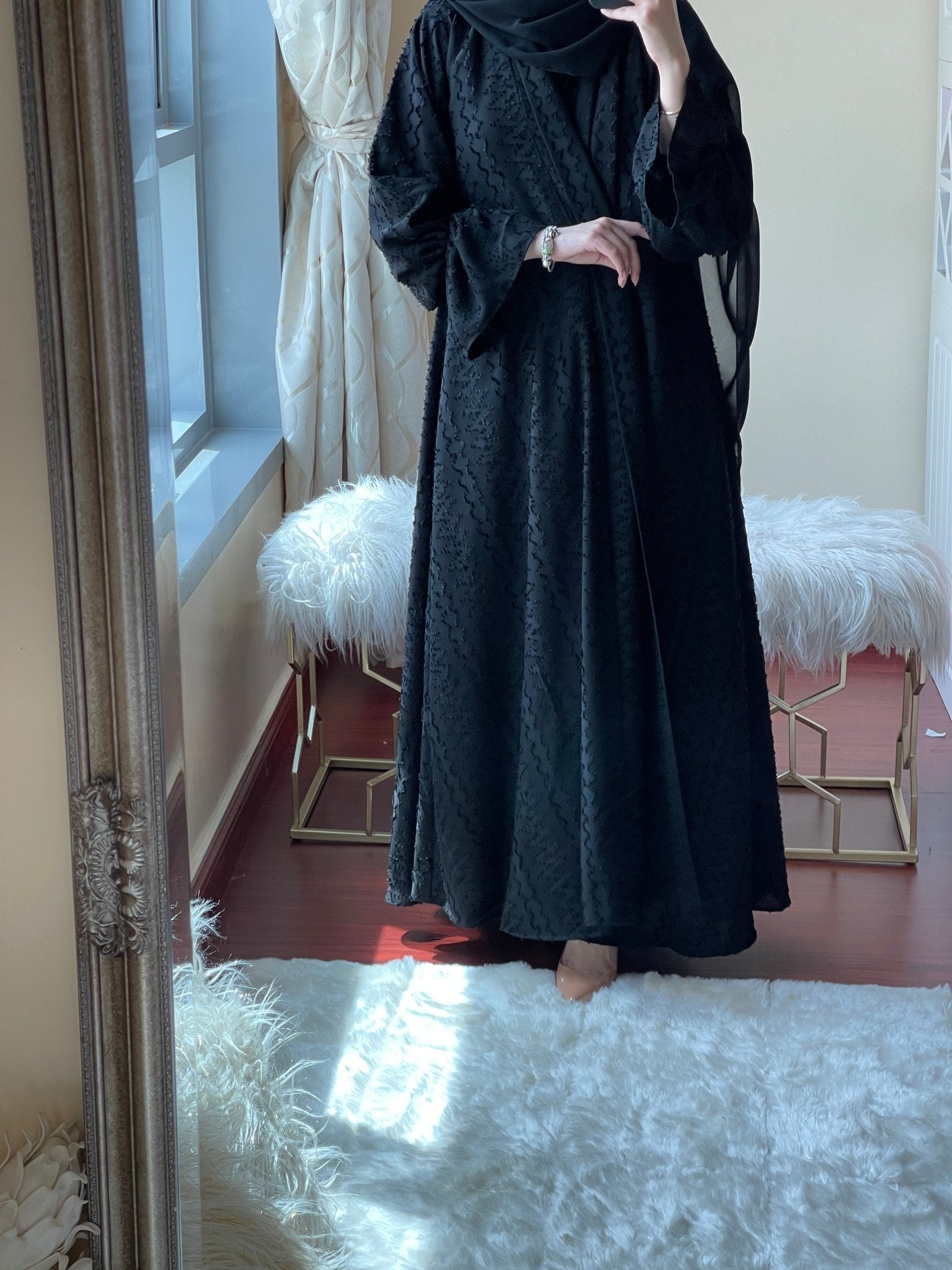 C - Black - Work - Abaya - Set - 03