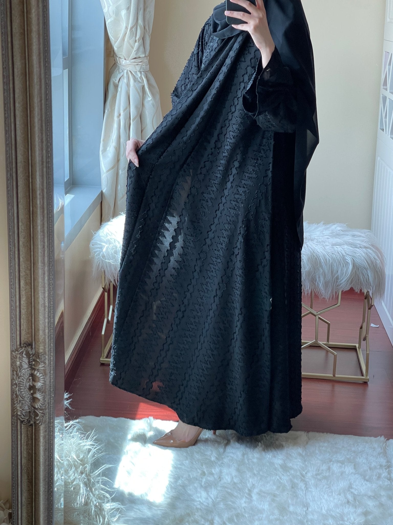 C - Black - Work - Abaya - Set - 03