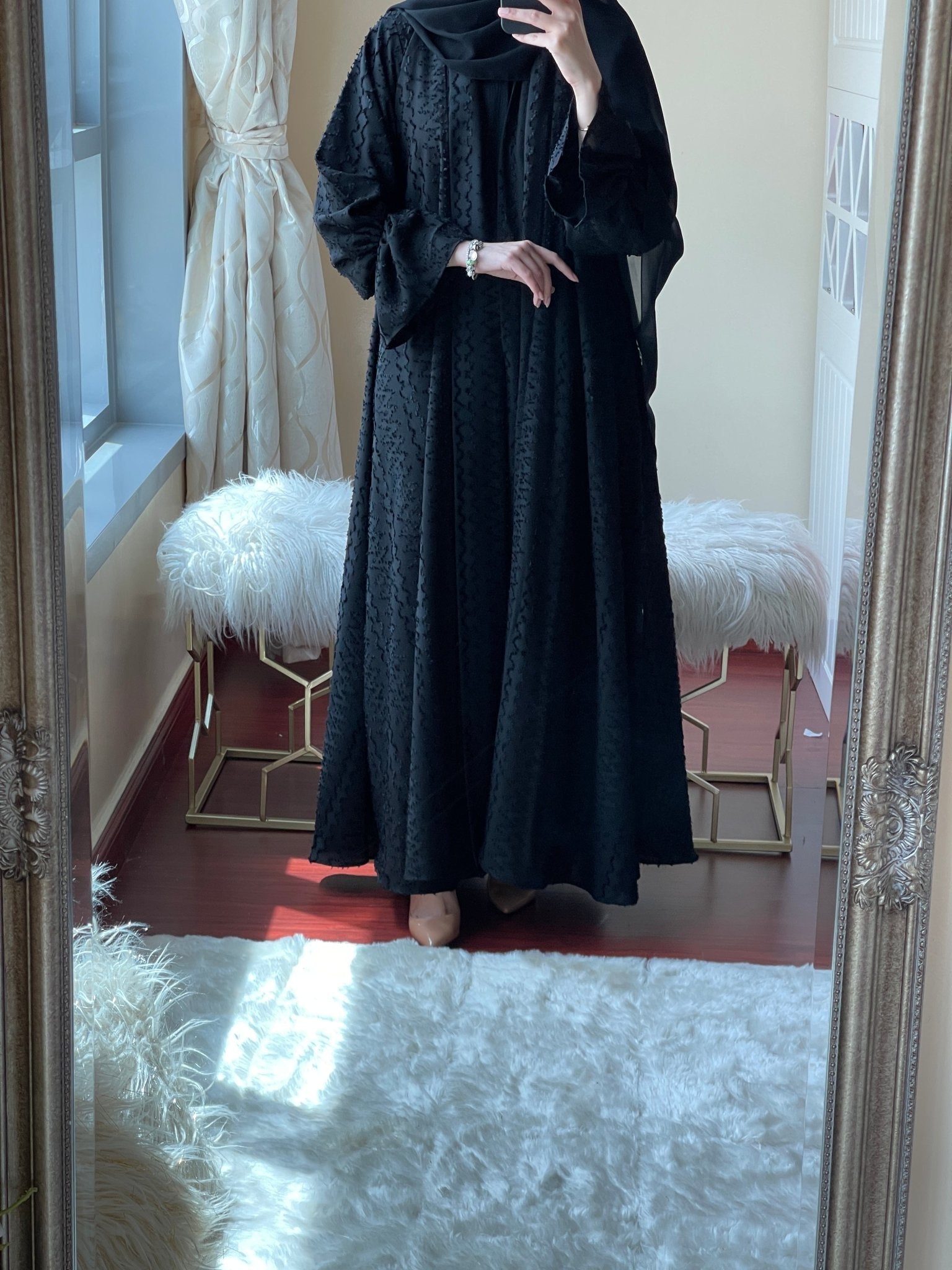 C - Black - Work - Abaya - Set - 03