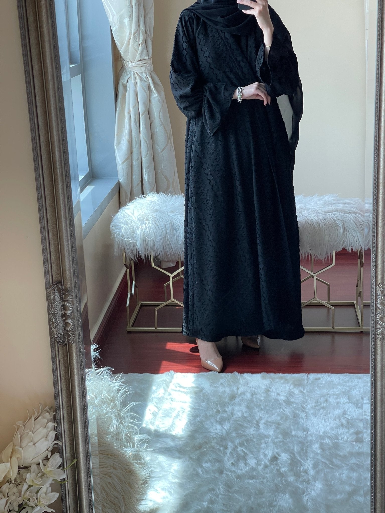 C - Black - Work - Abaya - Set - 03