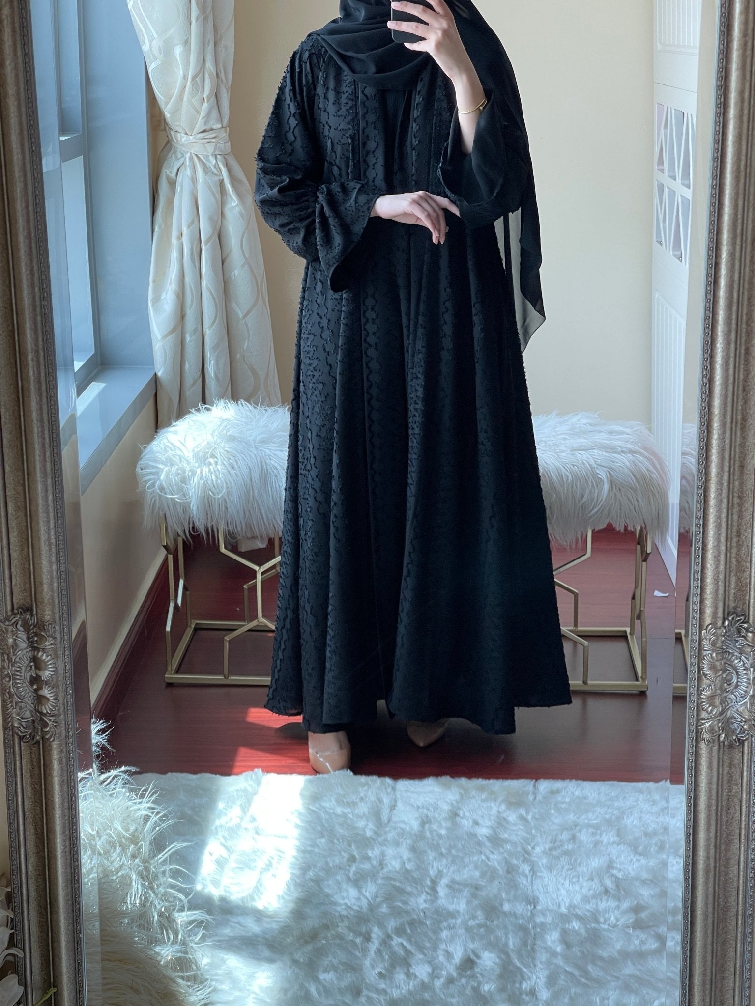 C - Black - Work - Abaya - Set - 03