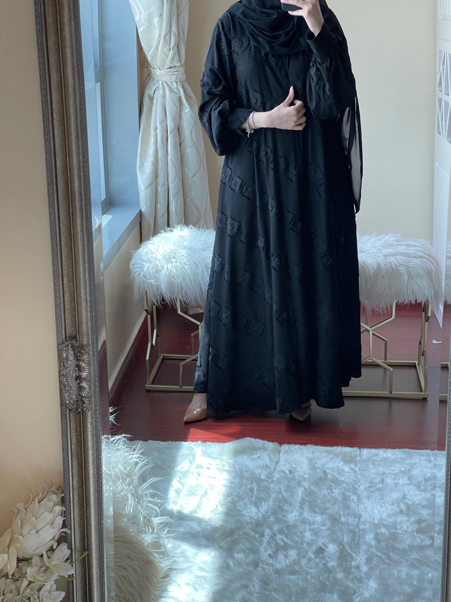 C - Black - Work - Abaya - Set - 04