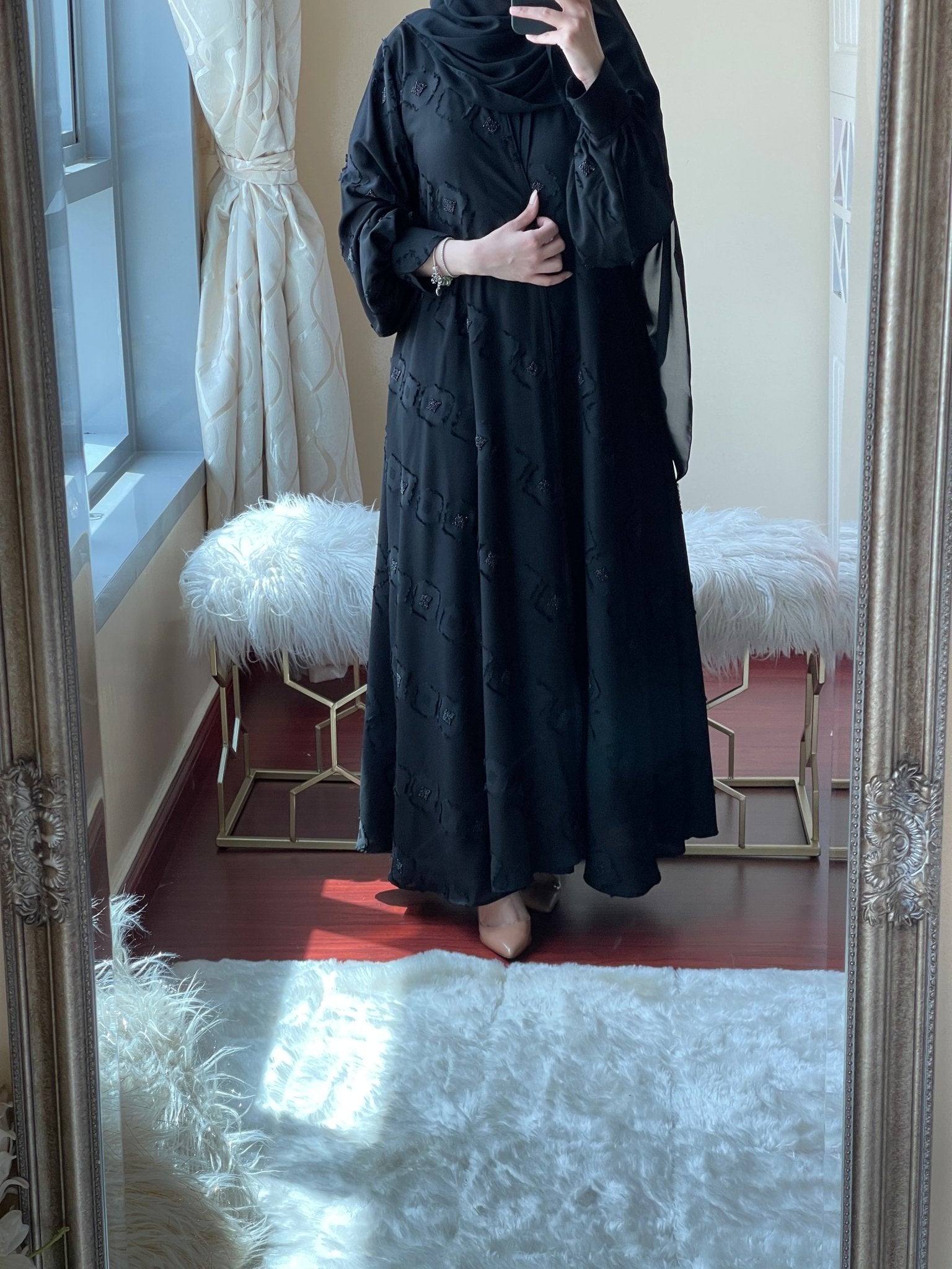 C - Black - Work - Abaya - Set - 04