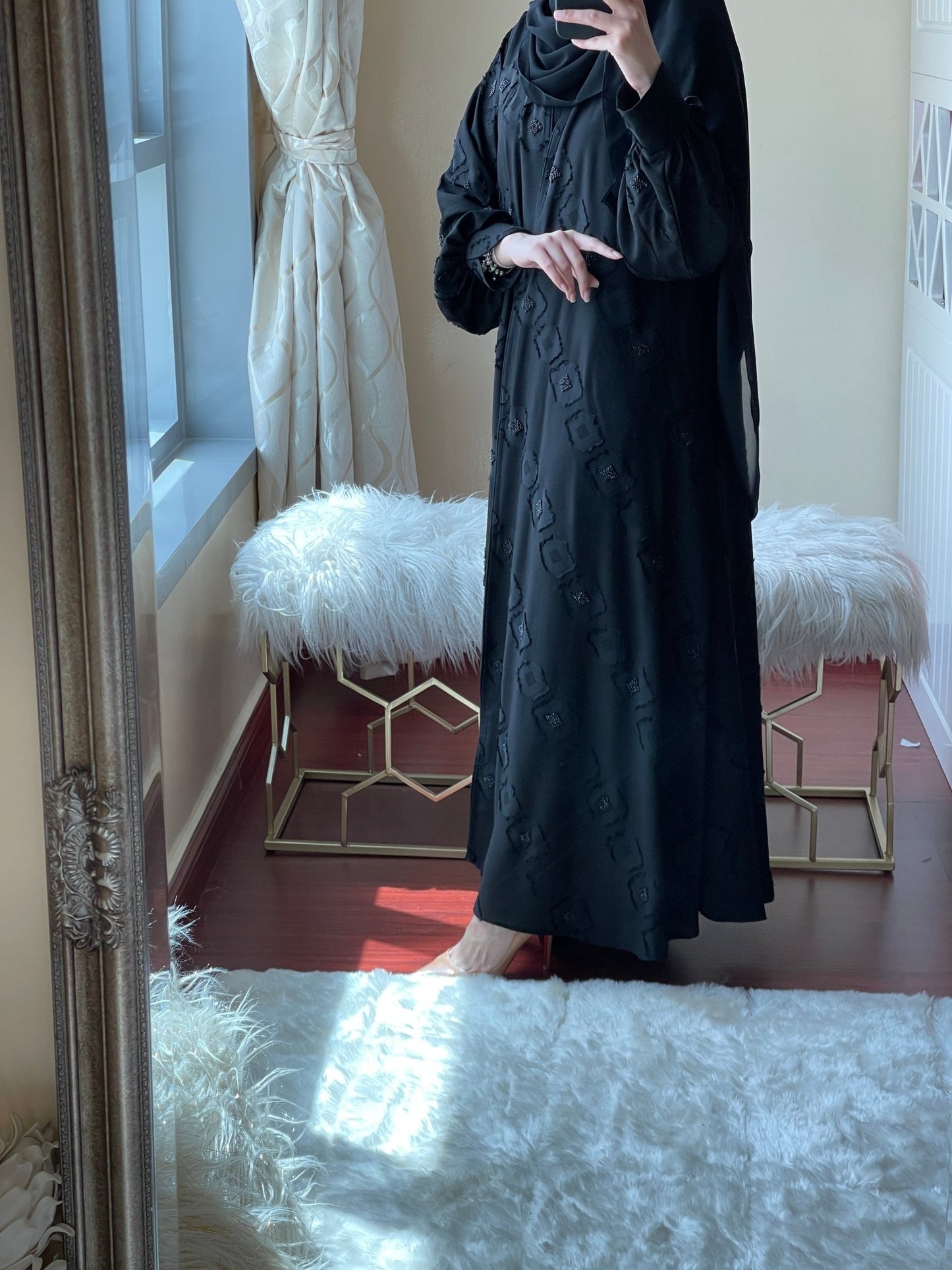 C - Black - Work - Abaya - Set - 04