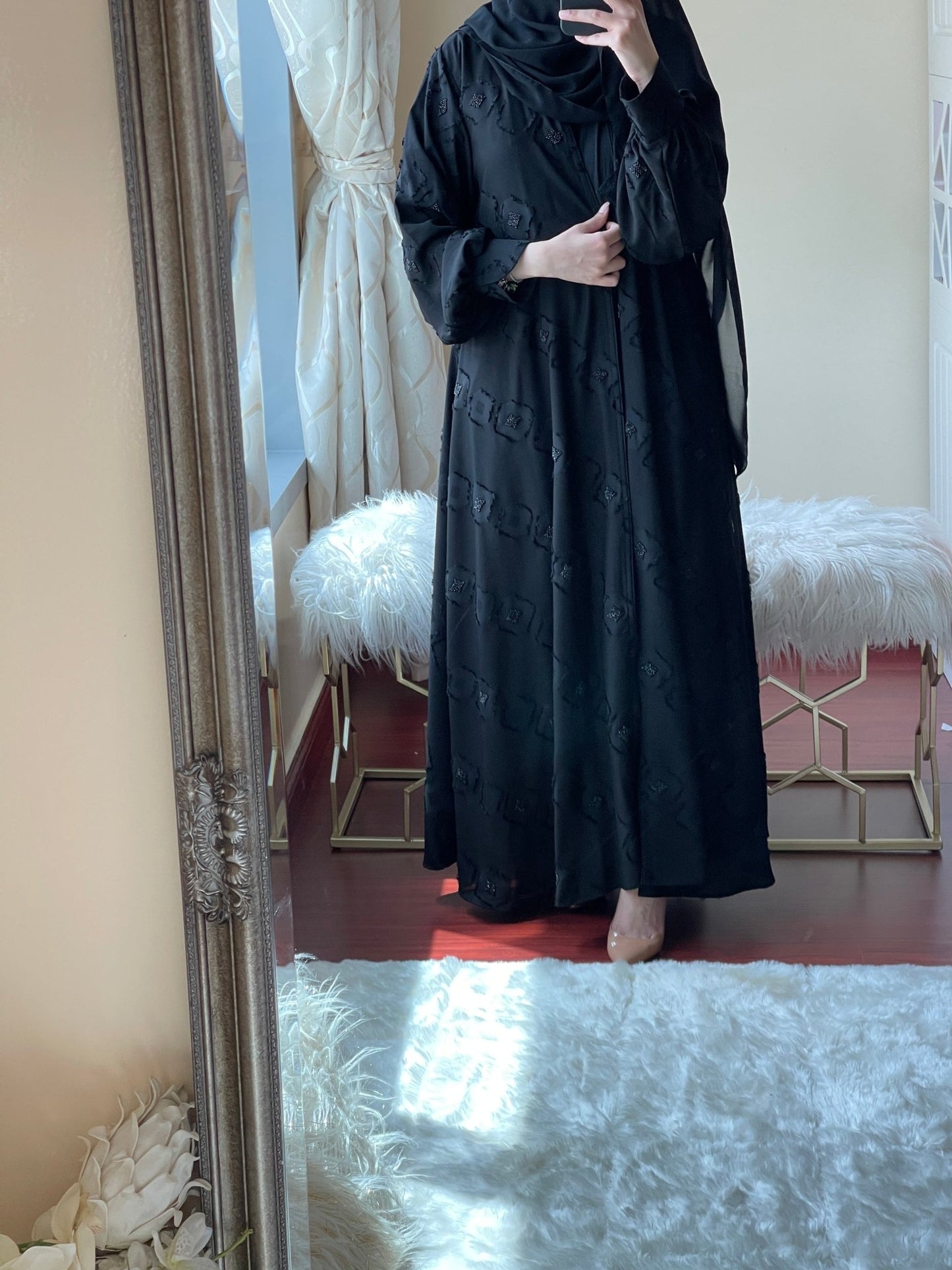 C - Black - Work - Abaya - Set - 04