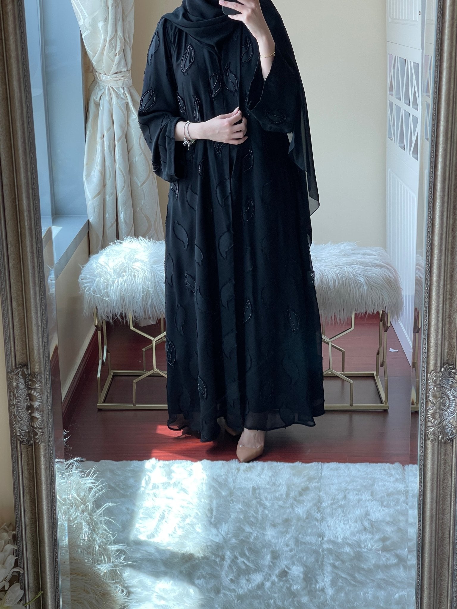 C - Black - Work - Abaya - Set - 05