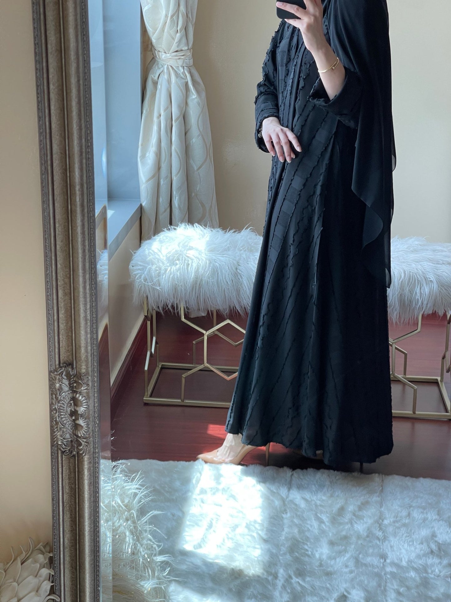 C - Black - Work - Abaya - Set - 06