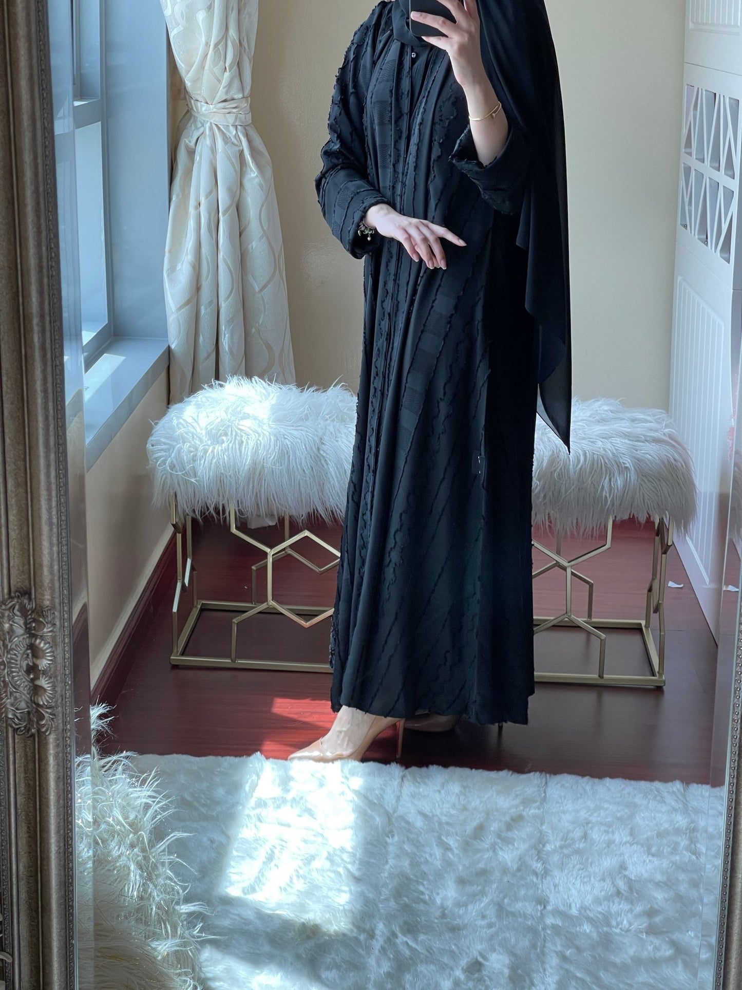 C - Black - Work - Abaya - Set - 06