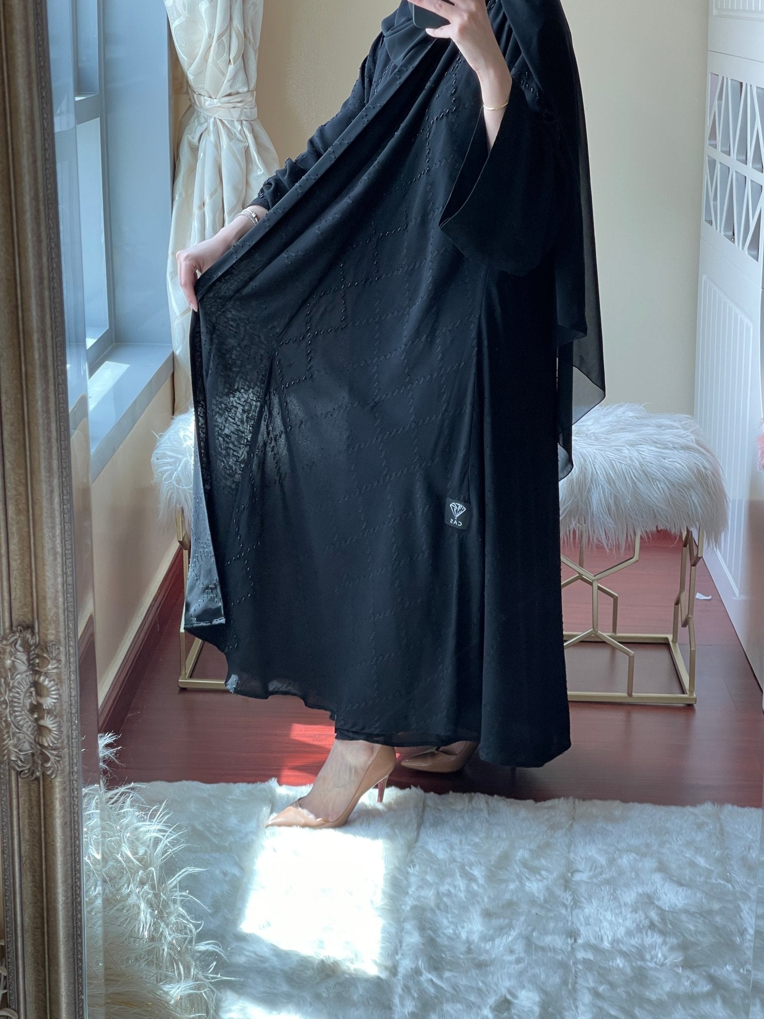 C - Black - Work - Abaya - Set - 08