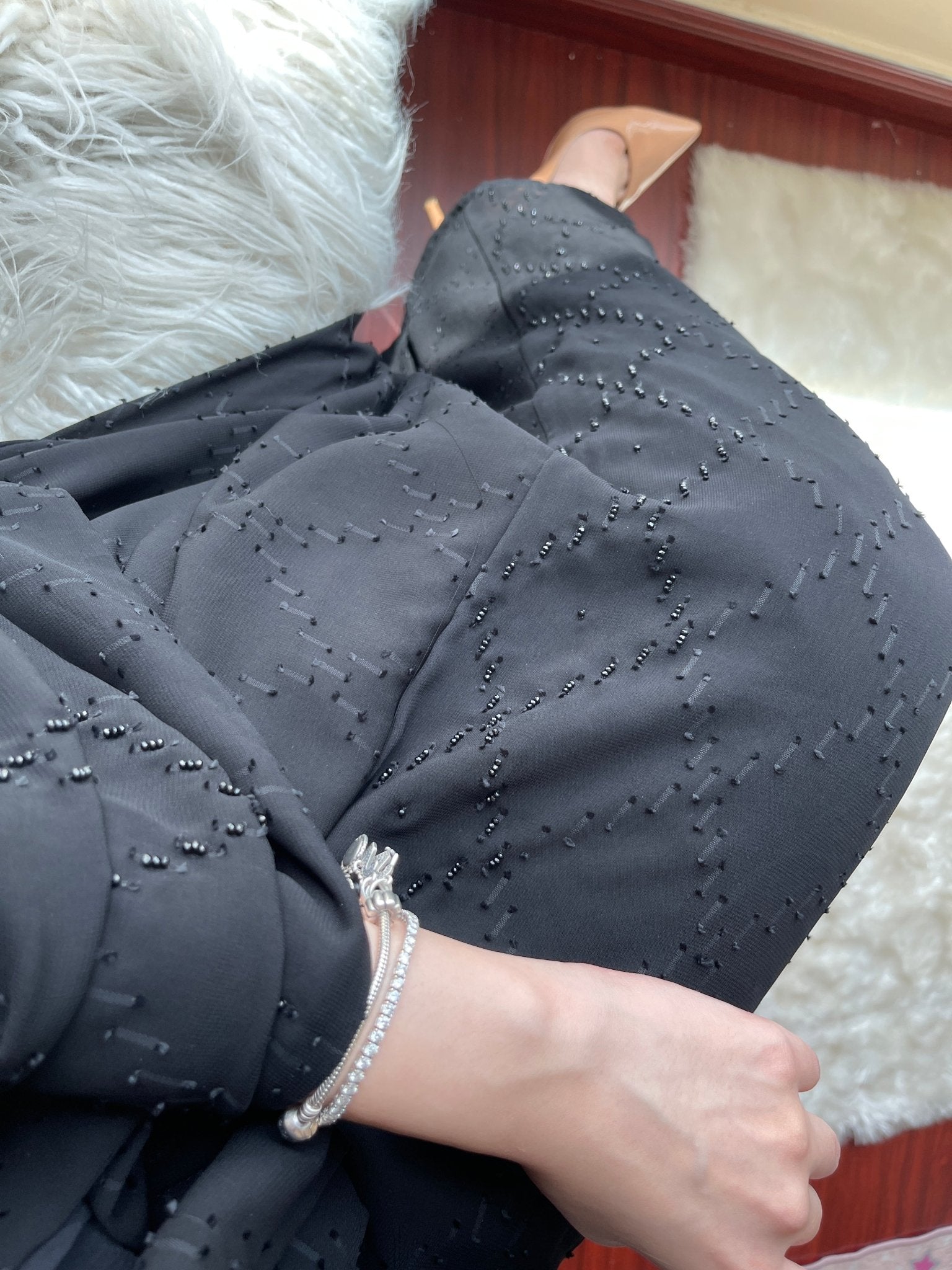 C - Black - Work - Abaya - Set - 08