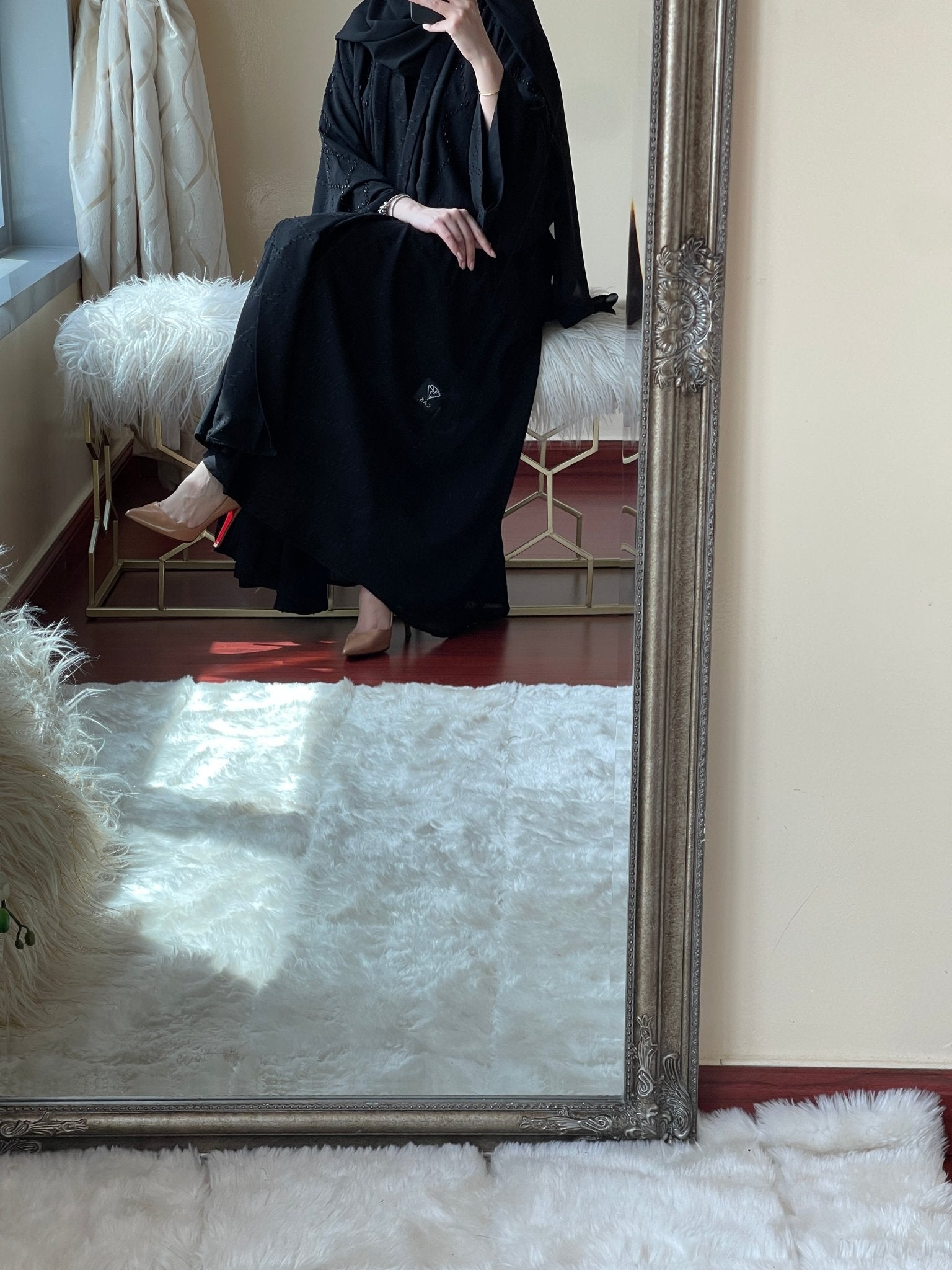 C - Black - Work - Abaya - Set - 08