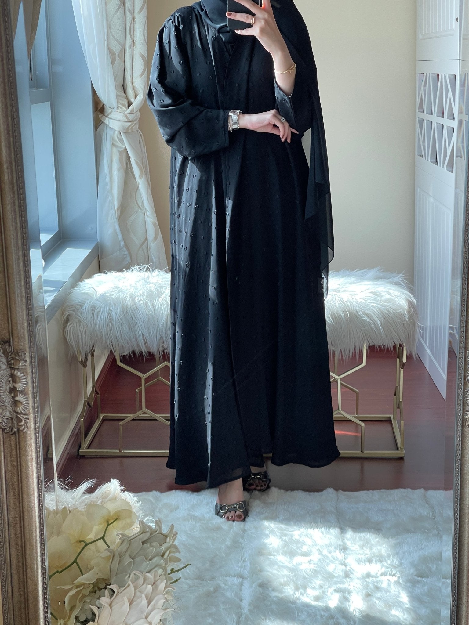 C - Black - Work - Abaya - Set - 10