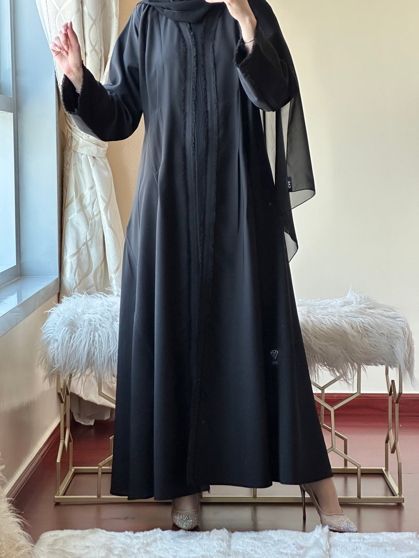 C - Black - Work - Abaya - Set - 100