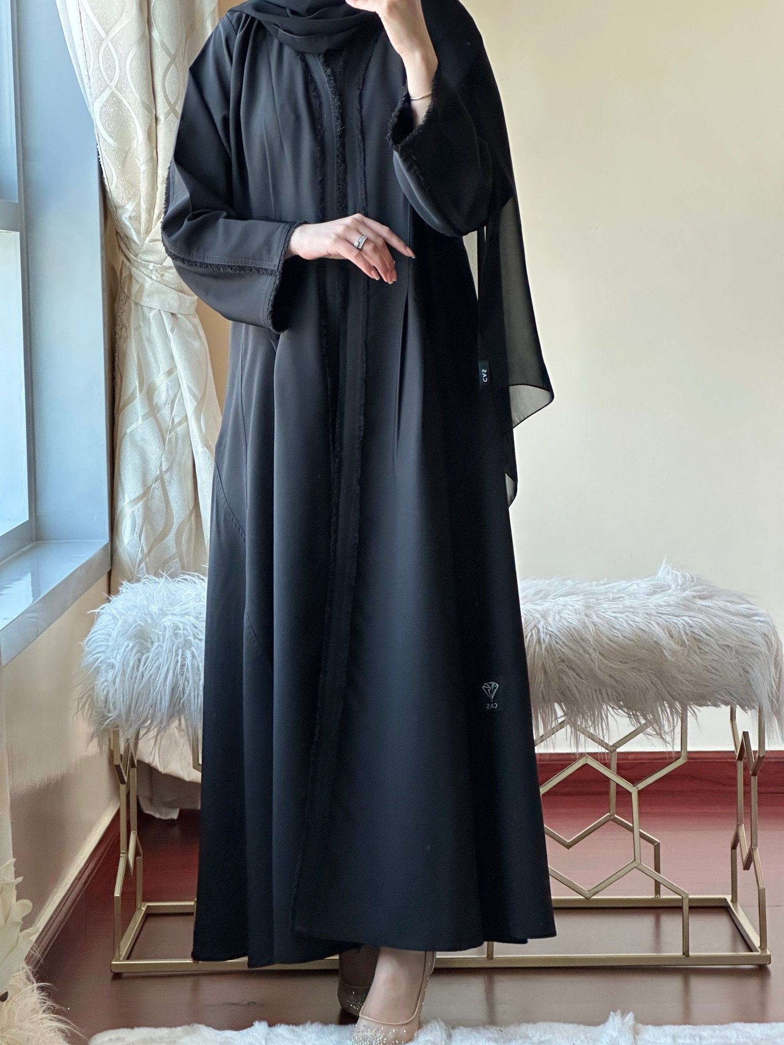 C - Black - Work - Abaya - Set - 100