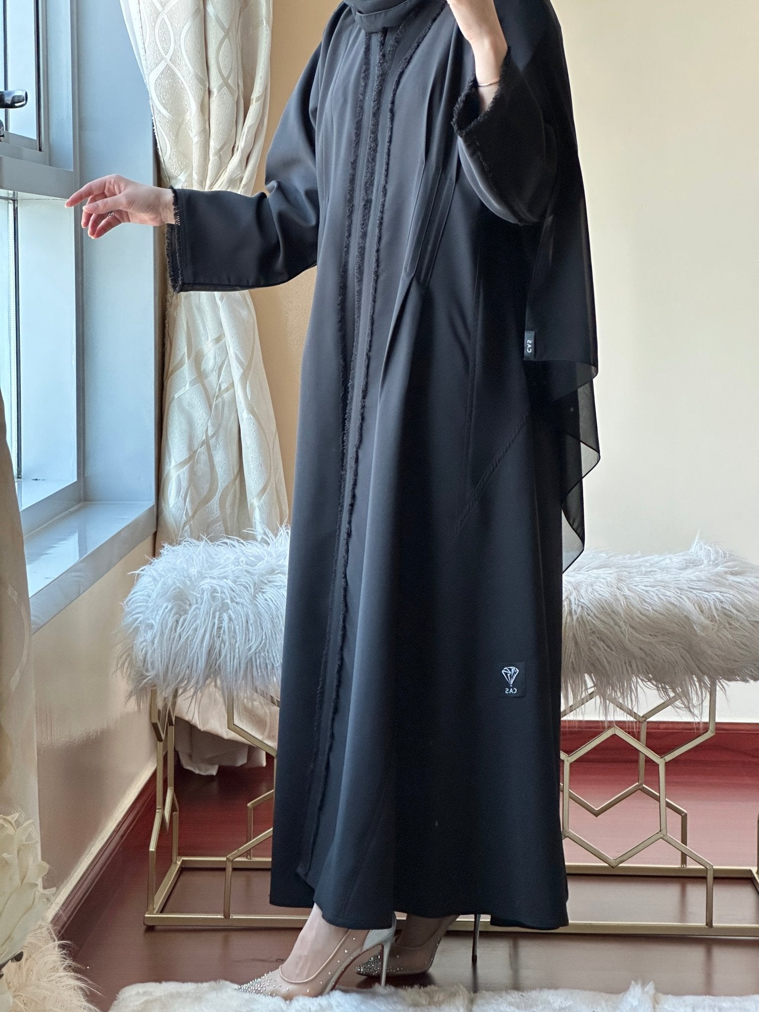 C - Black - Work - Abaya - Set - 100