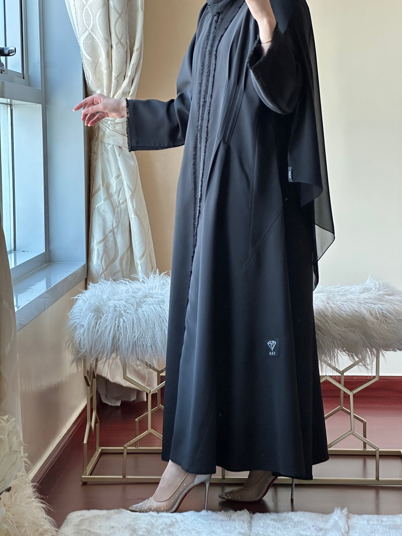 C - Black - Work - Abaya - Set - 100