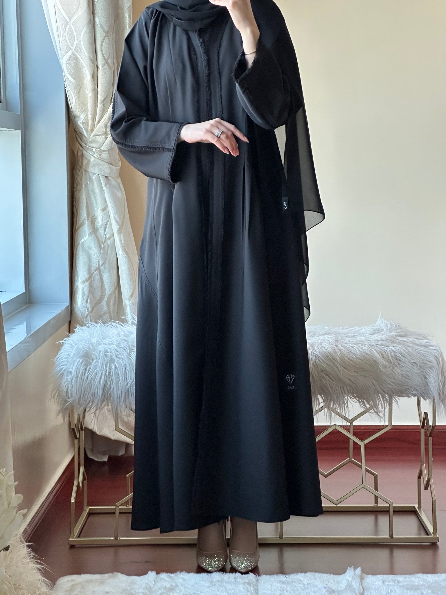 C - Black - Work - Abaya - Set - 100