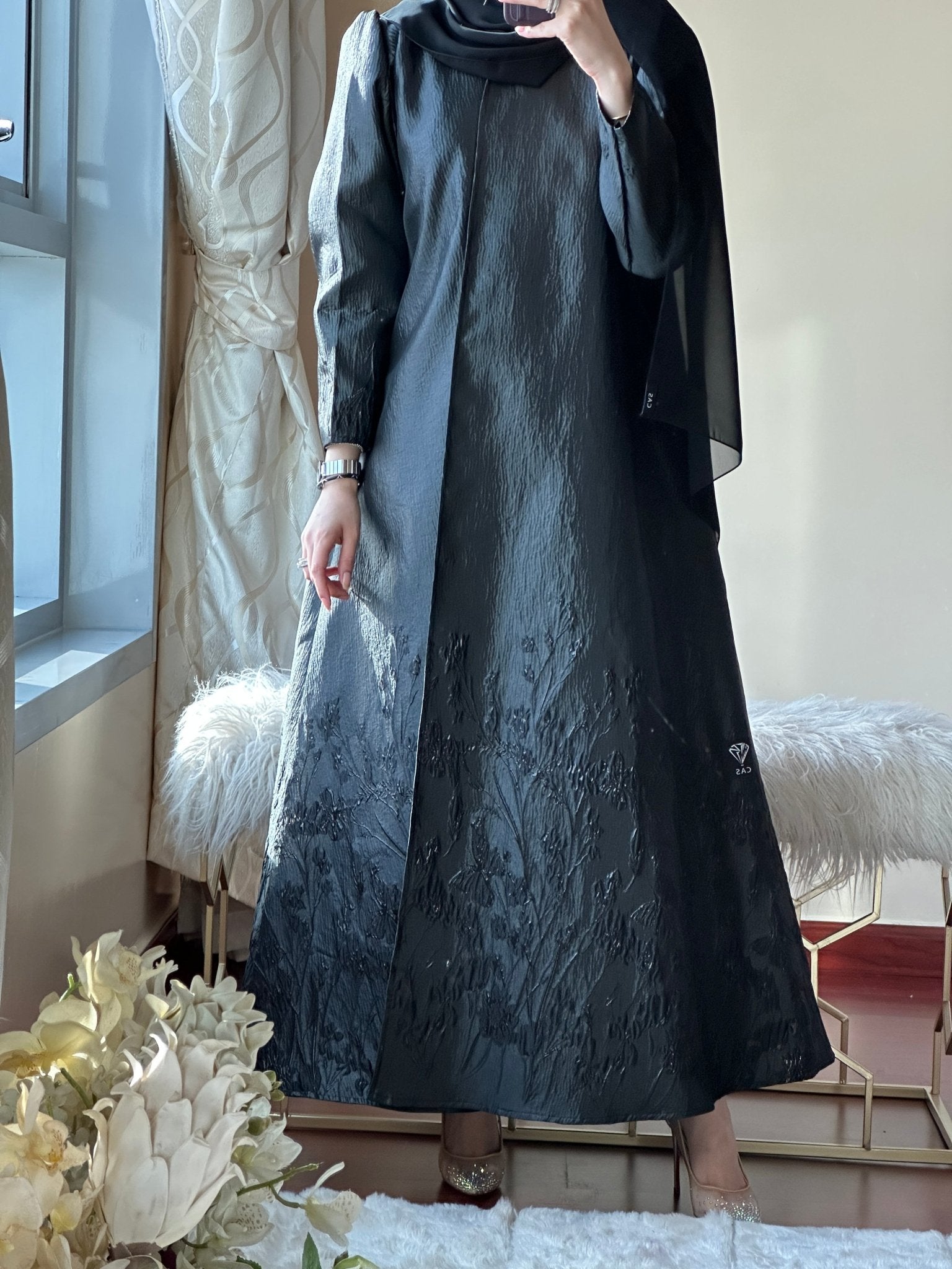 C - Black - Work - Abaya - Set - 102