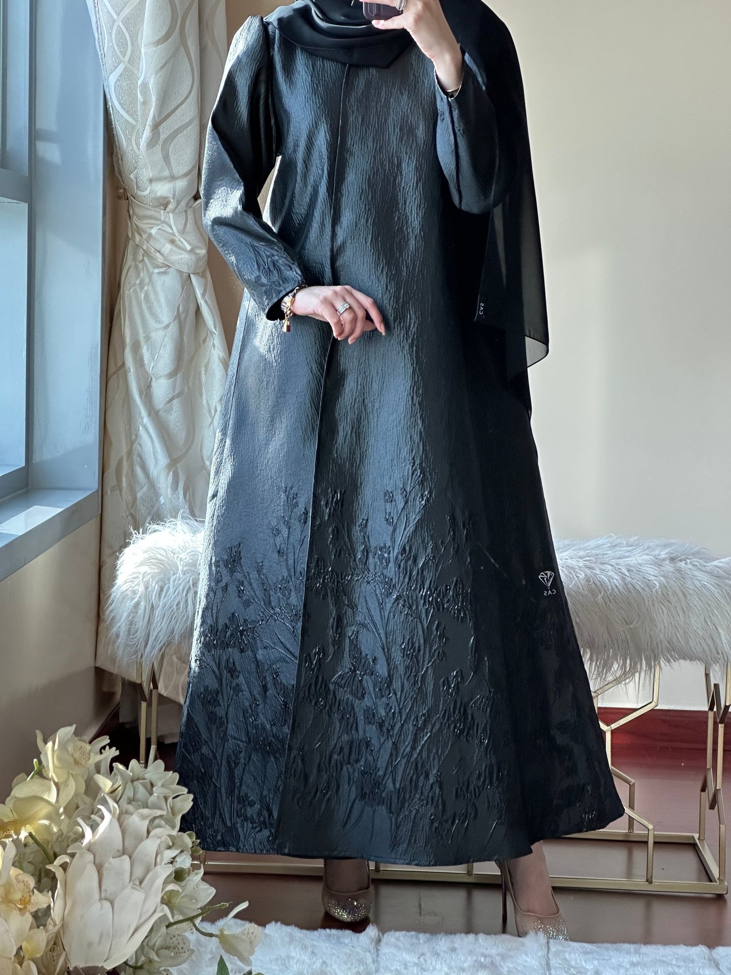 C - Black - Work - Abaya - Set - 102