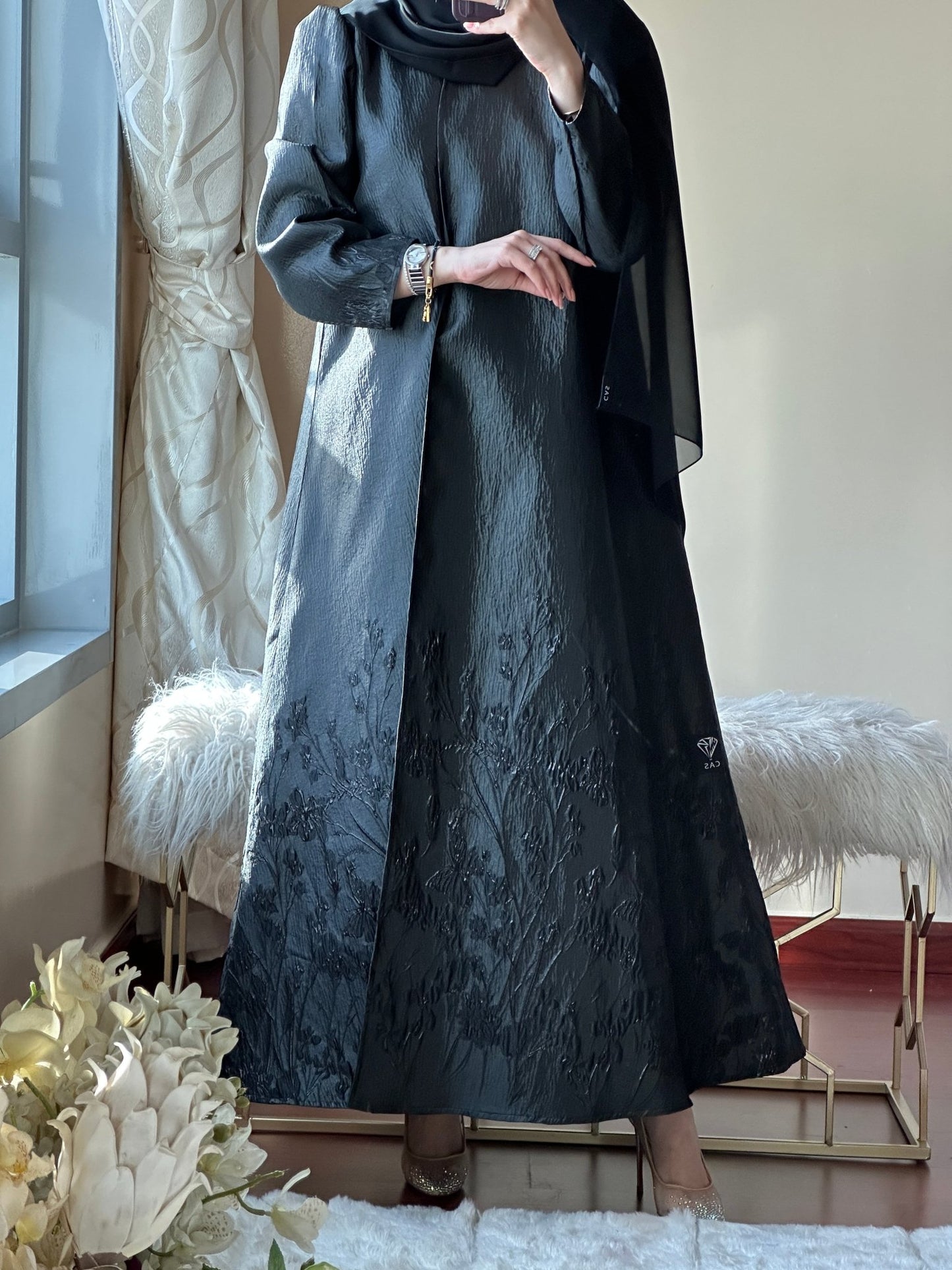 C - Black - Work - Abaya - Set - 102