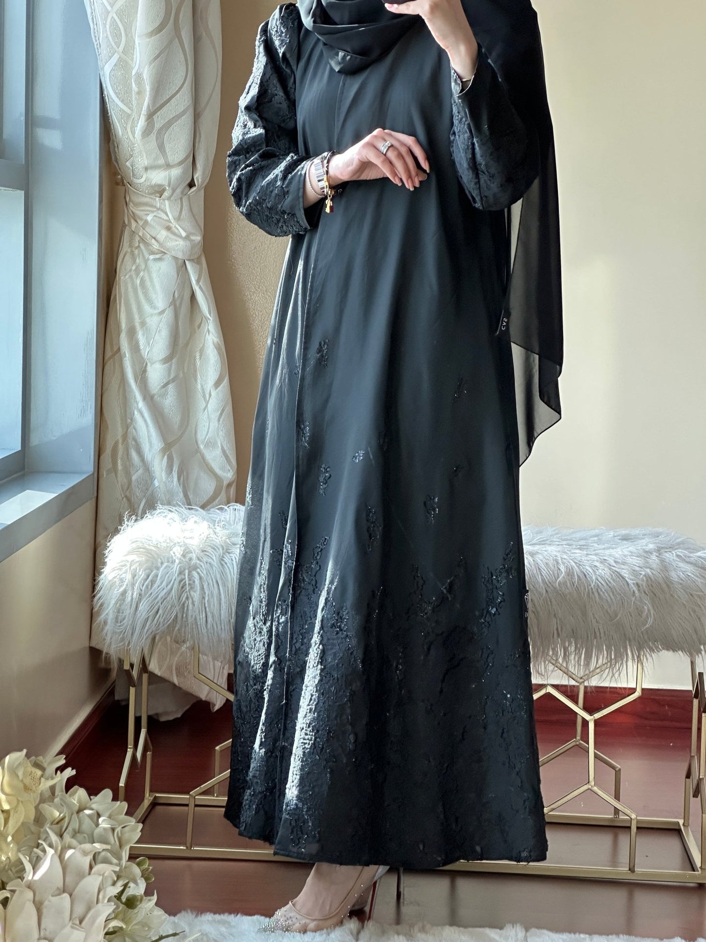 C - Black - Work - Abaya - Set - 103