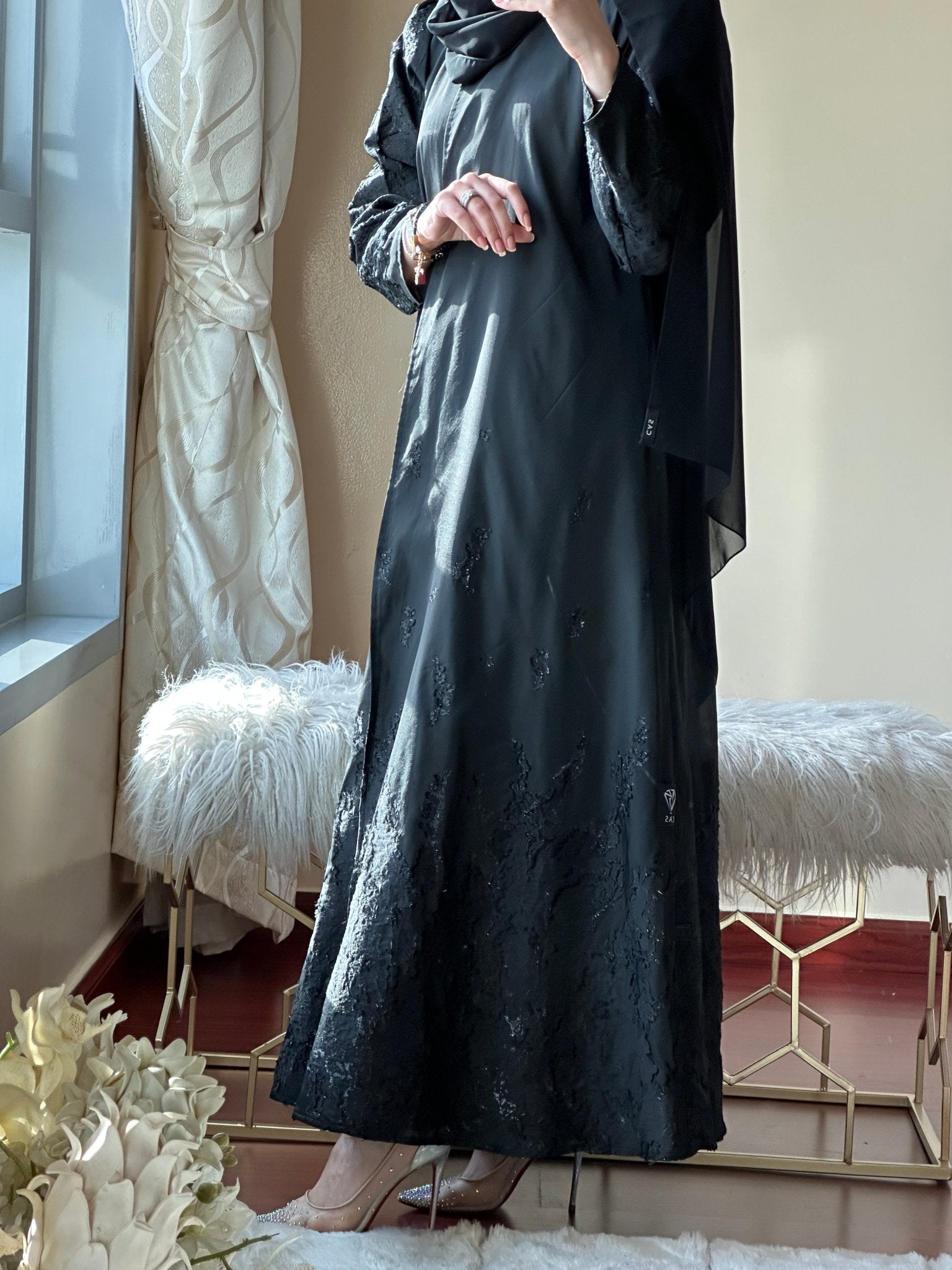 C - Black - Work - Abaya - Set - 103