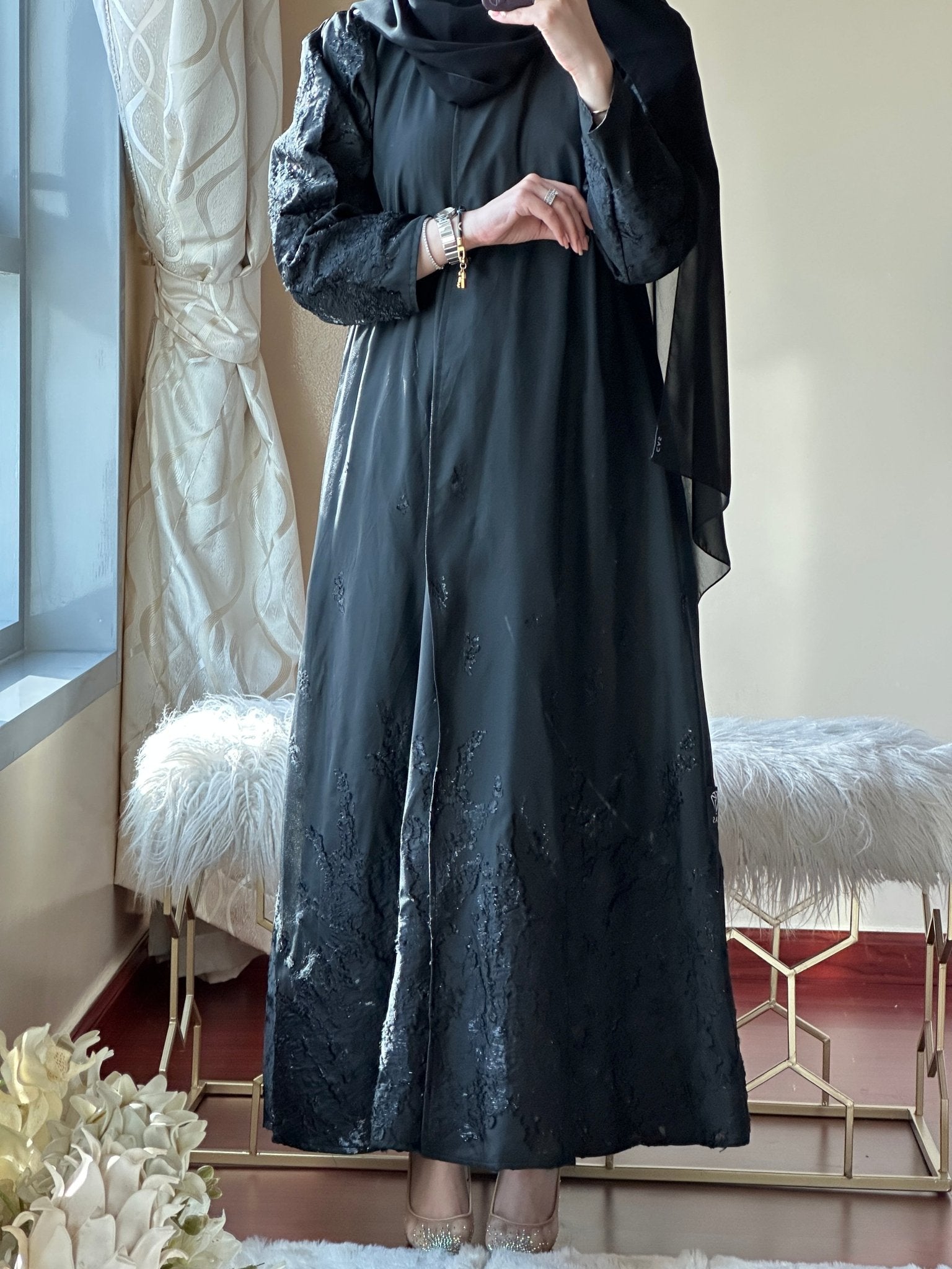 C - Black - Work - Abaya - Set - 103