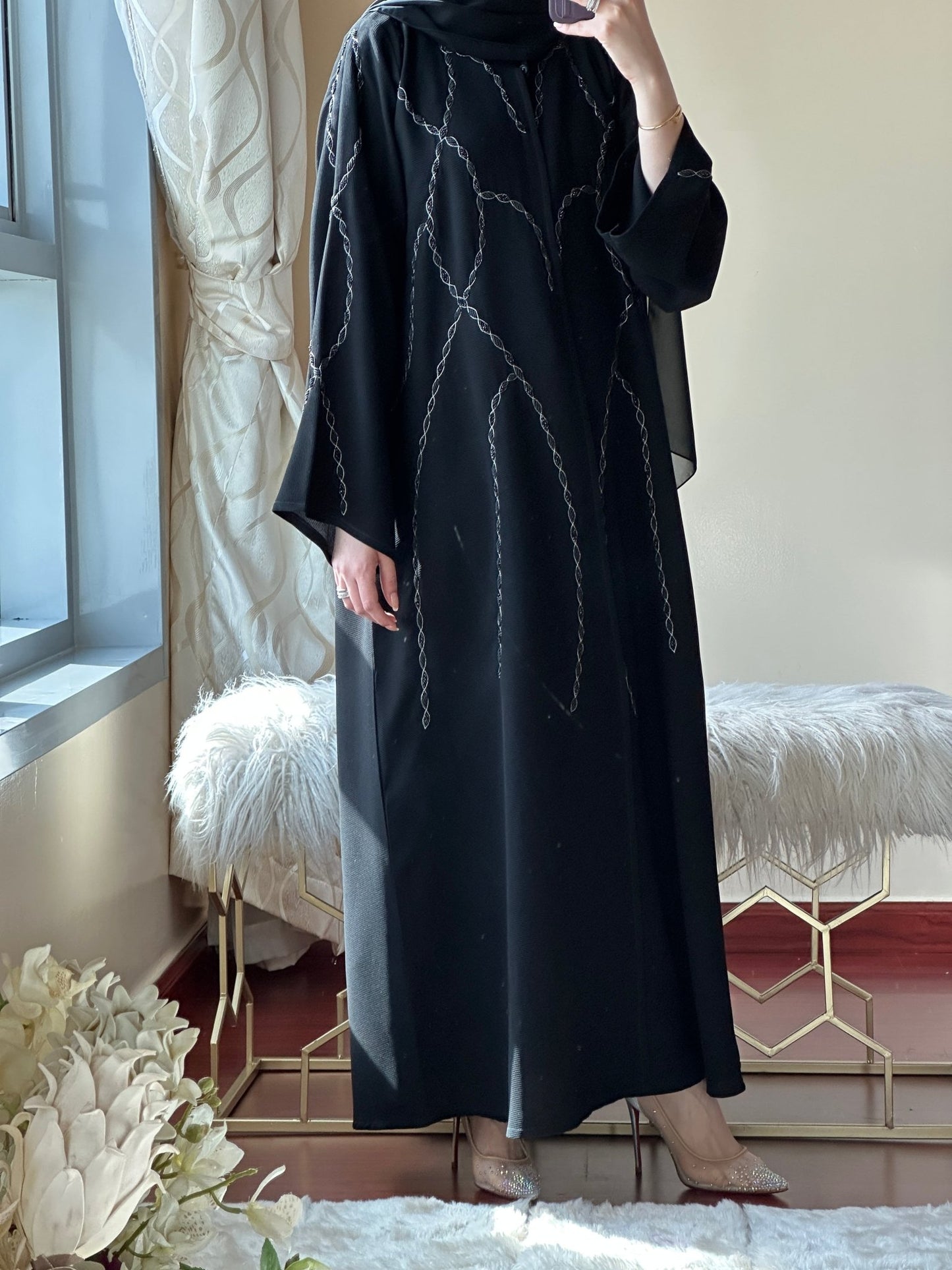 C - Black - Work - Abaya - Set - 105